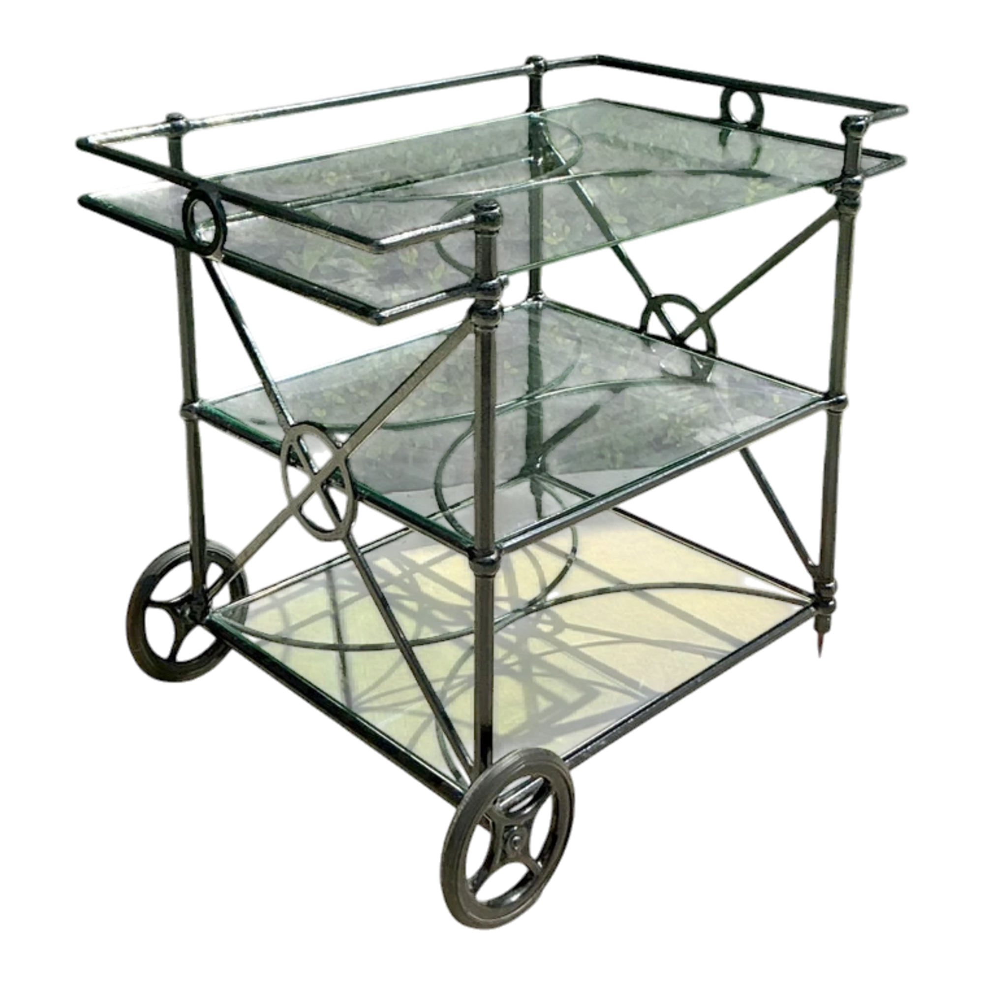 Vintage Regency Wrought Iron Target Dry Bar