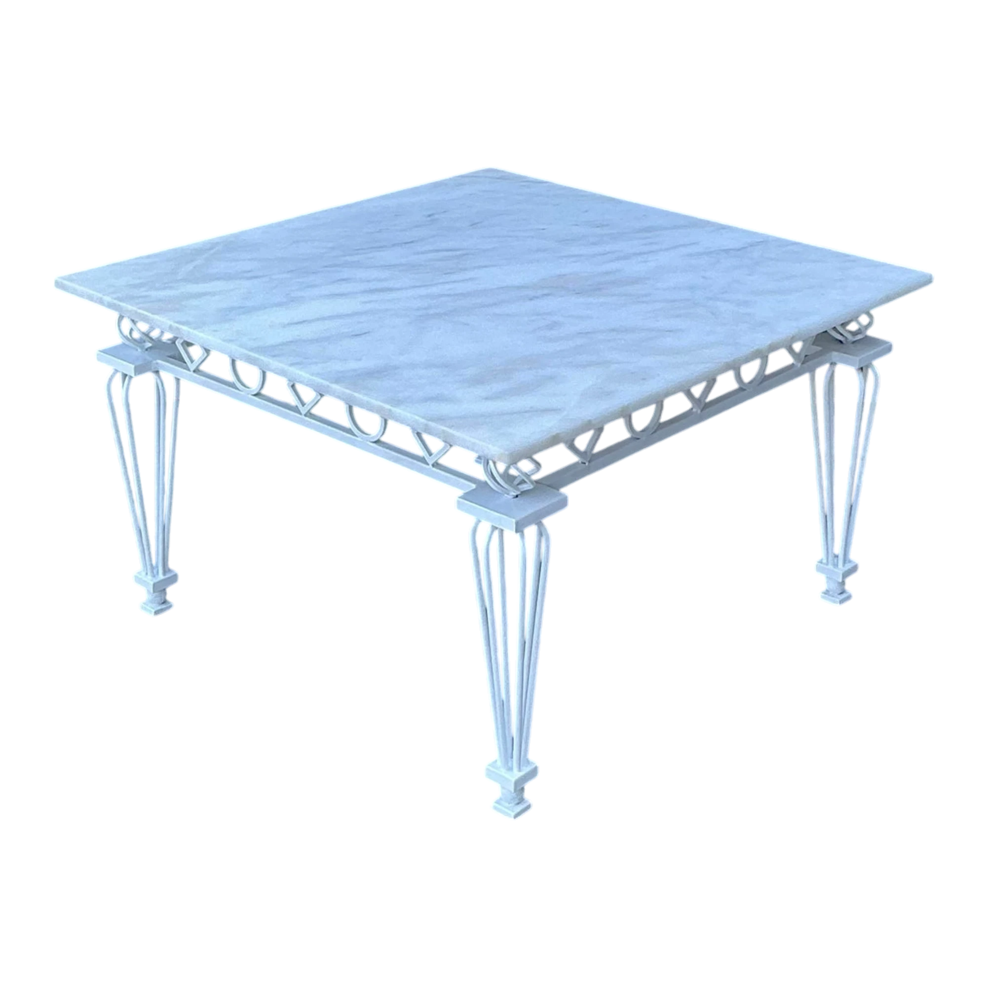 Vintage Regency Z Wrought Iron Rings Coffee Table