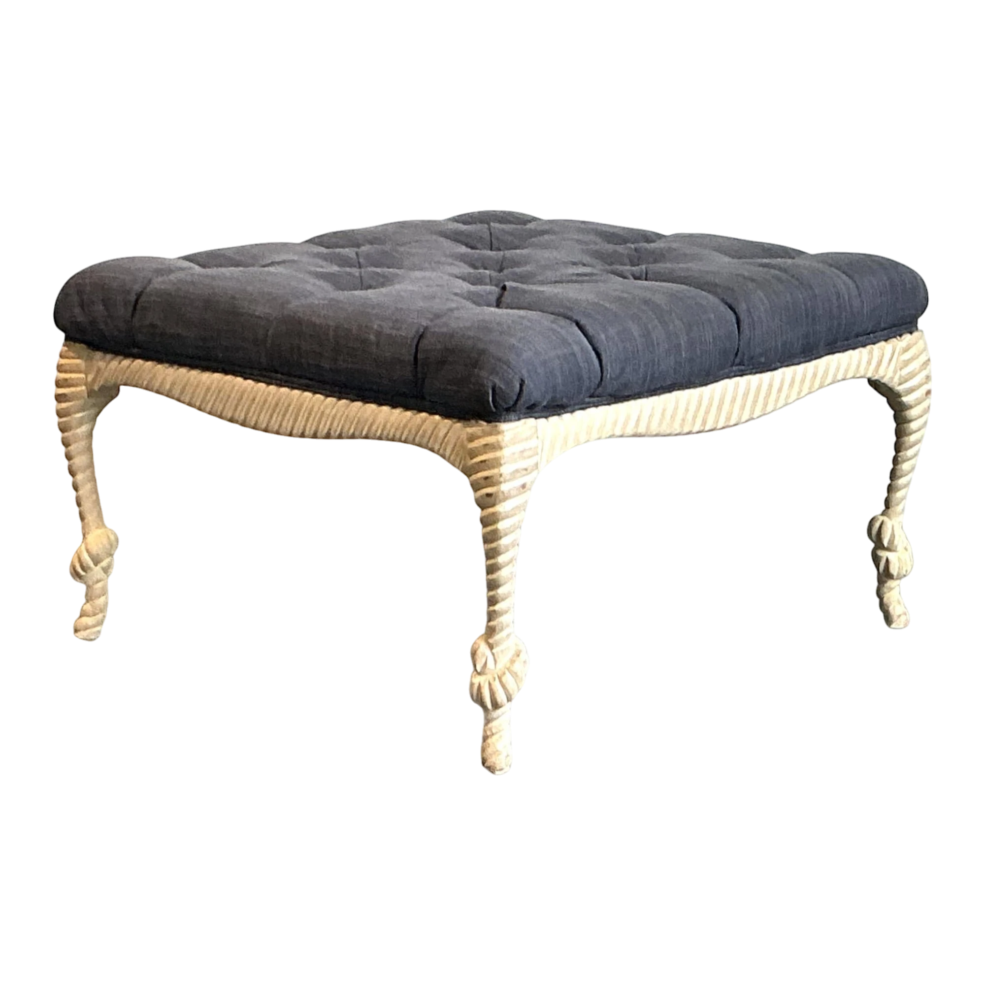Vintage Rope and Knot Ottoman