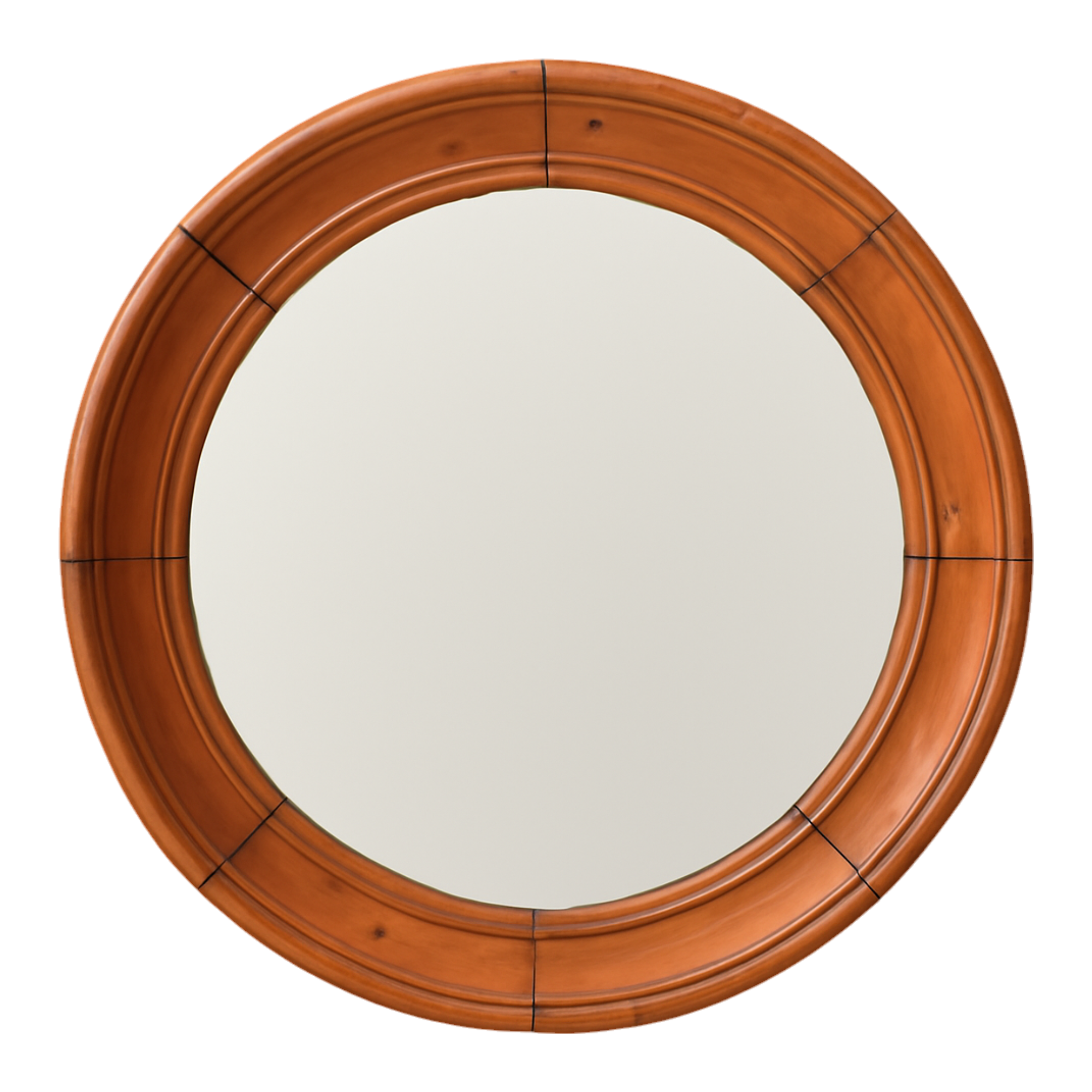 Vintage Round Wood Frame Mirror — additional photo 1