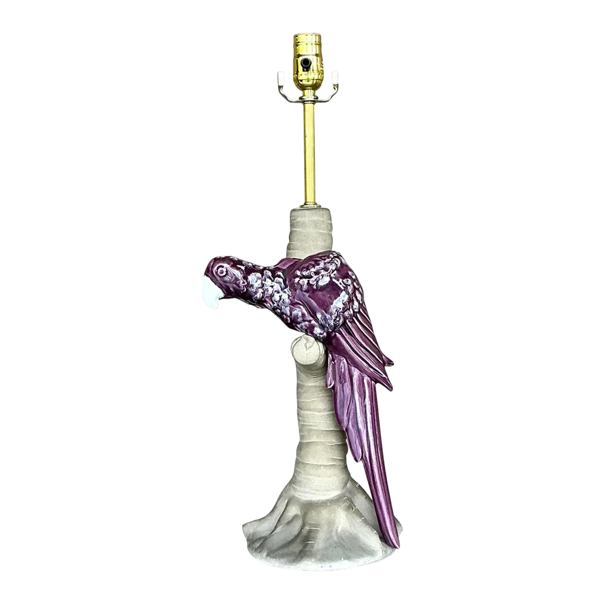 Vintage Royal Haeger Glazed Ceramic Parrot Lamp