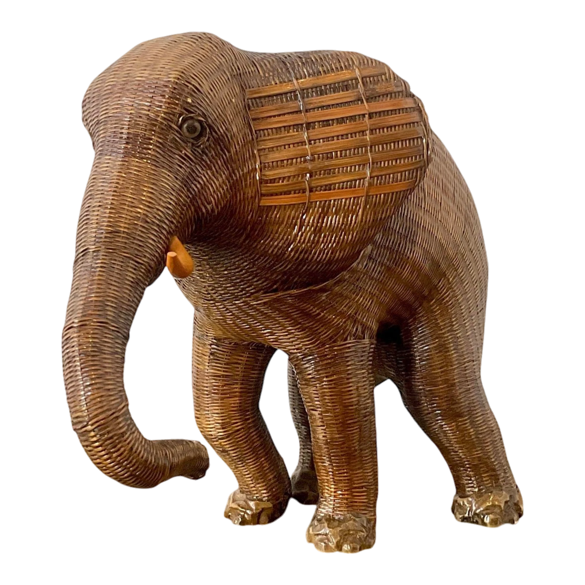 Vintage Shanghai Handicrafts Elephant Basket