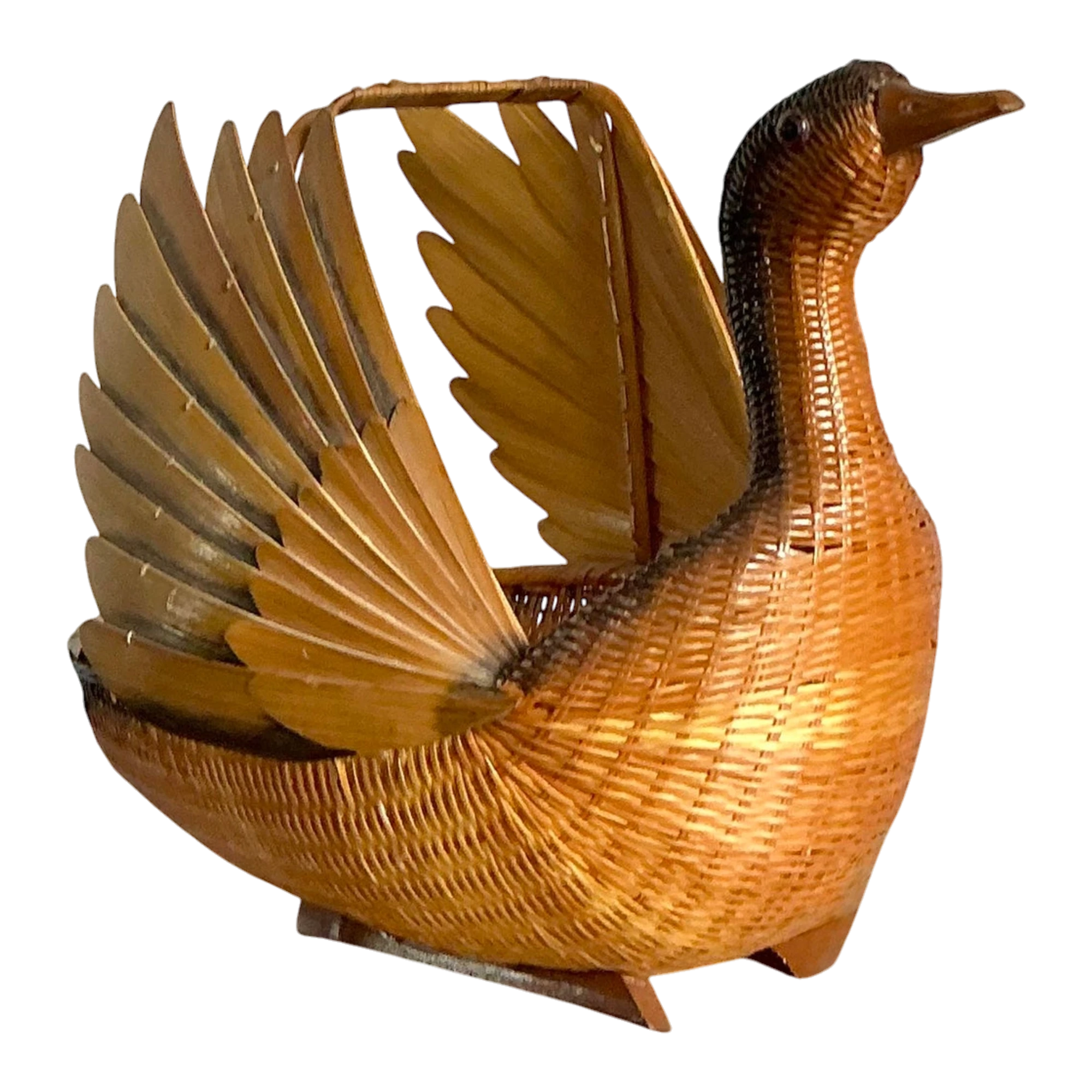 Vintage Shanghai Handicrafts Weave Duck Basket
