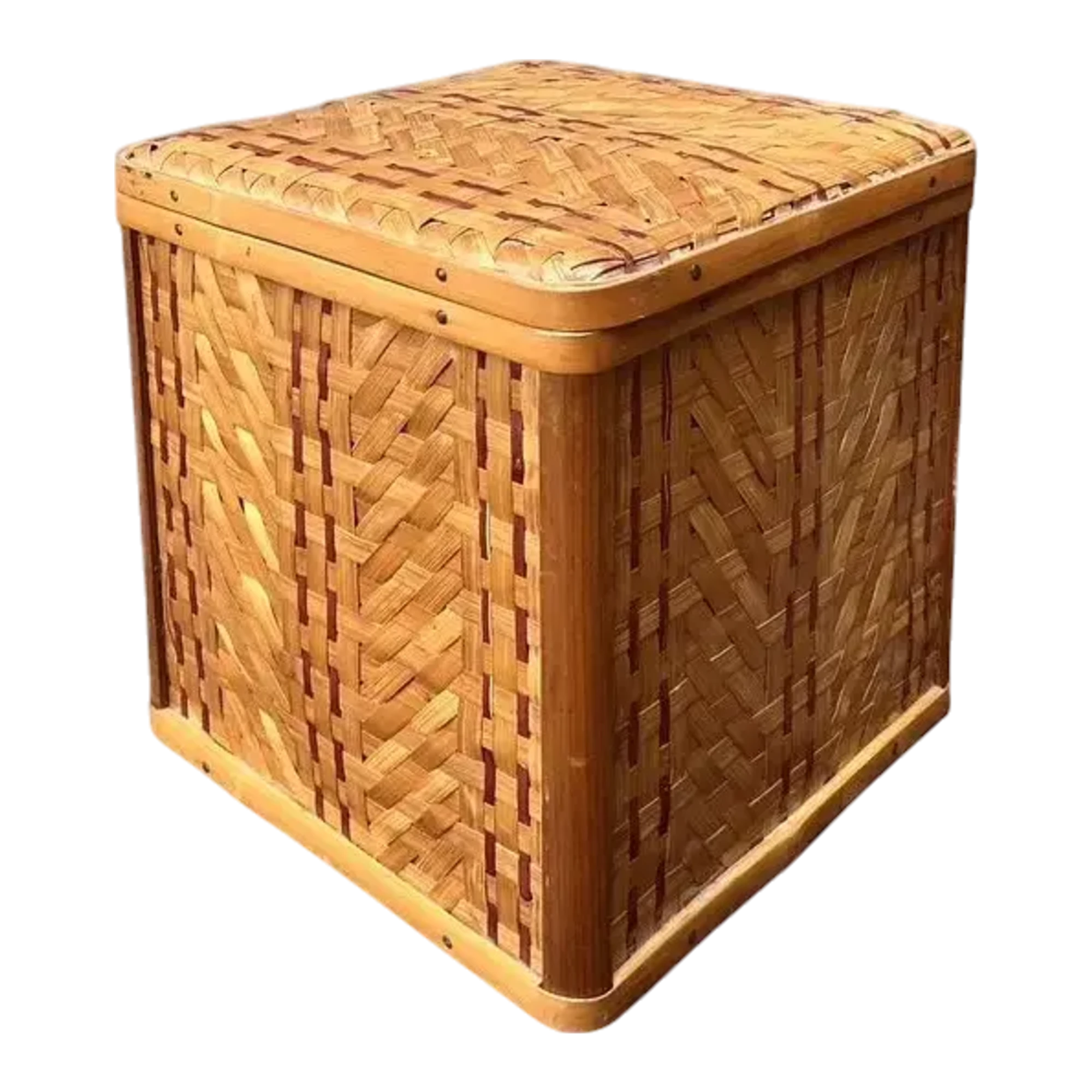 Vintage Shanghai Weave Hinged Lidded Box