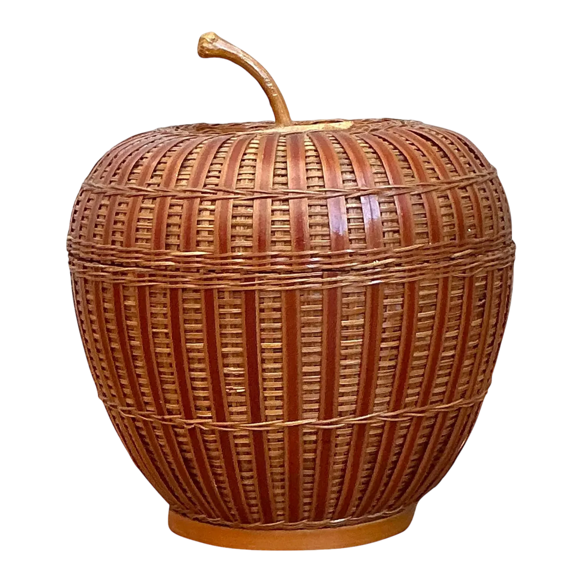 Vintage Shanghai Weave Rattan Lidded Apple