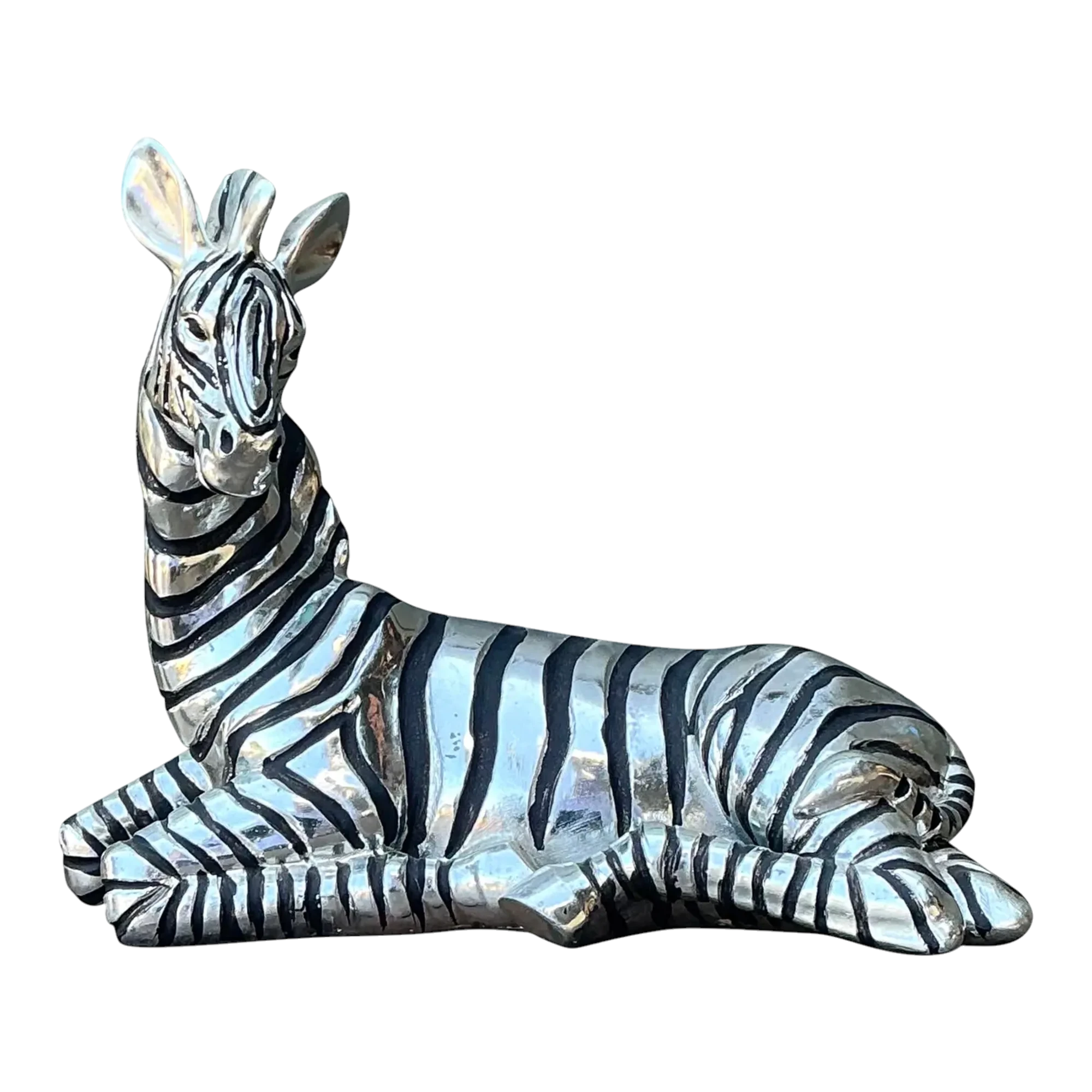 Vintage Silver Mirrored Zebra