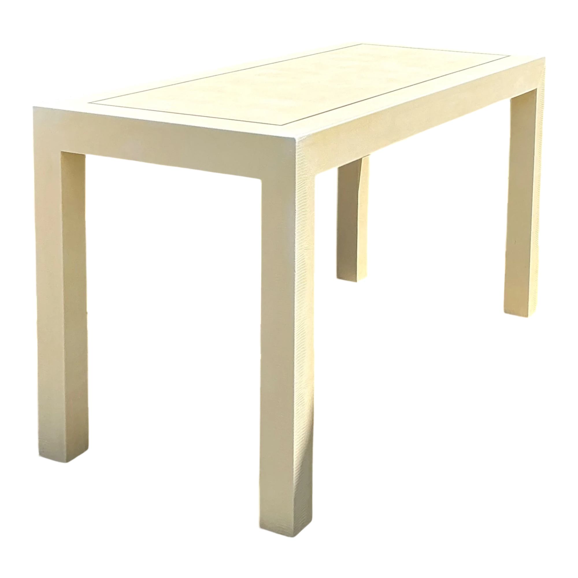 Vintage Snake Skin and Wood Console Table