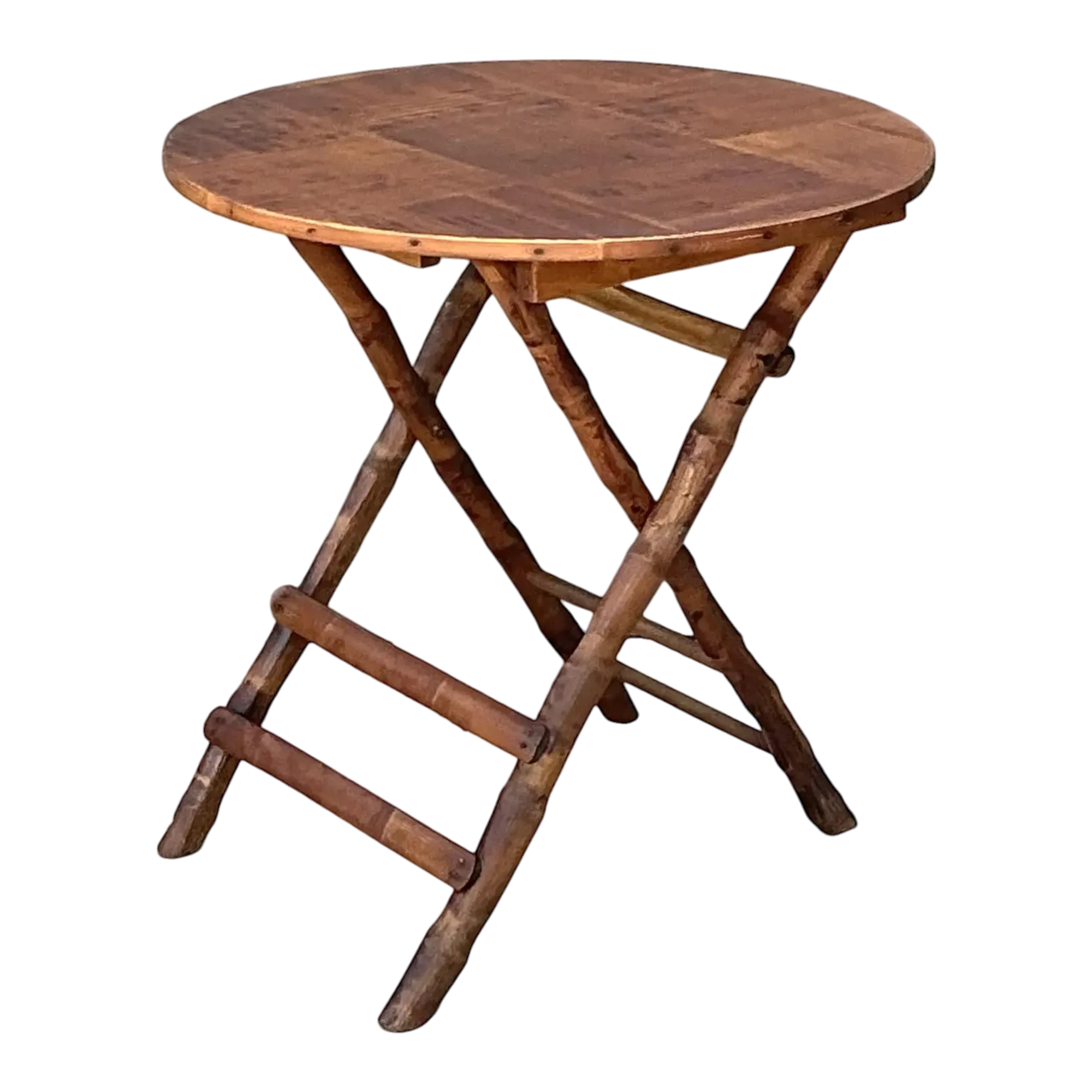 Vintage Split Bamboo Folding Table