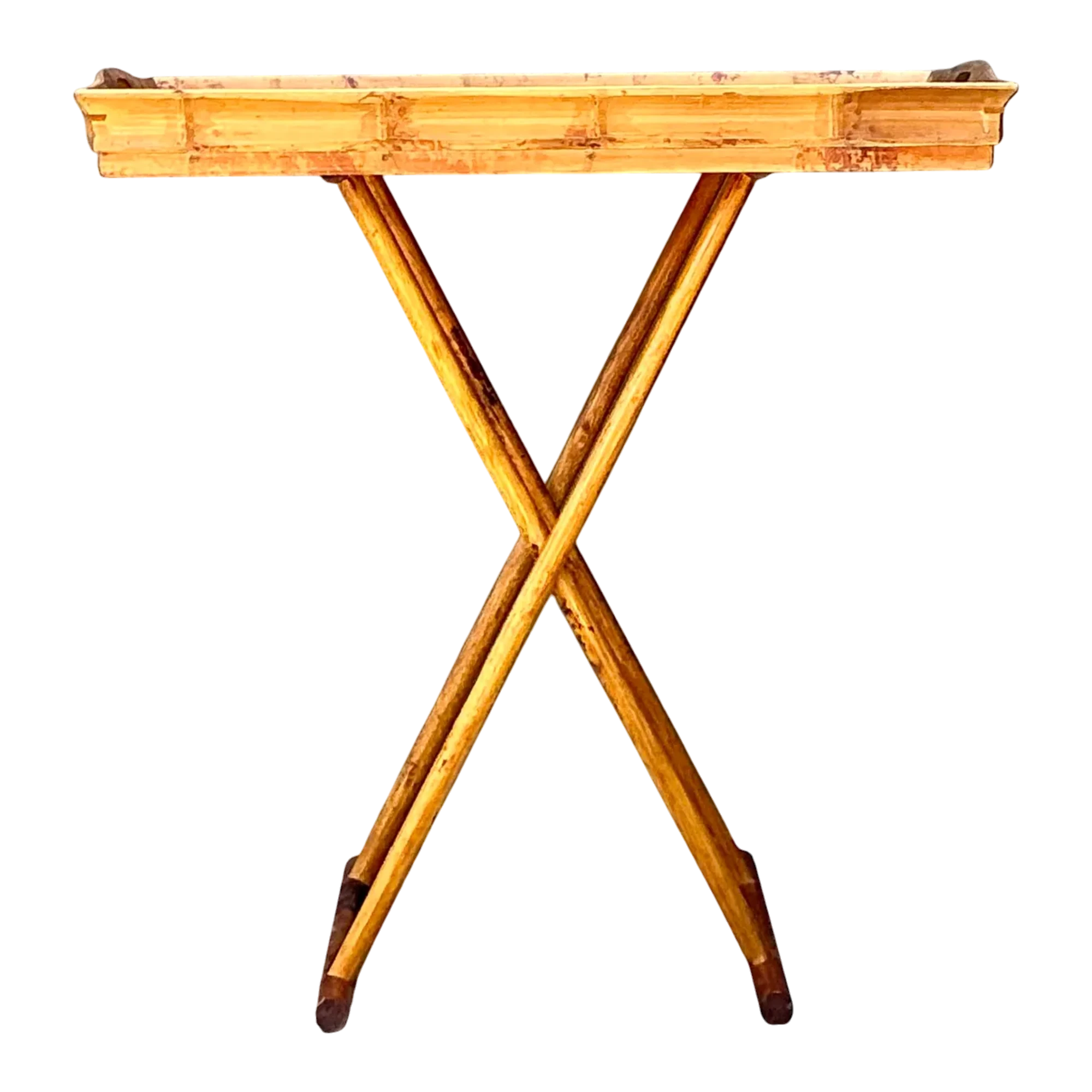 Vintage Split Bamboo Tray Table