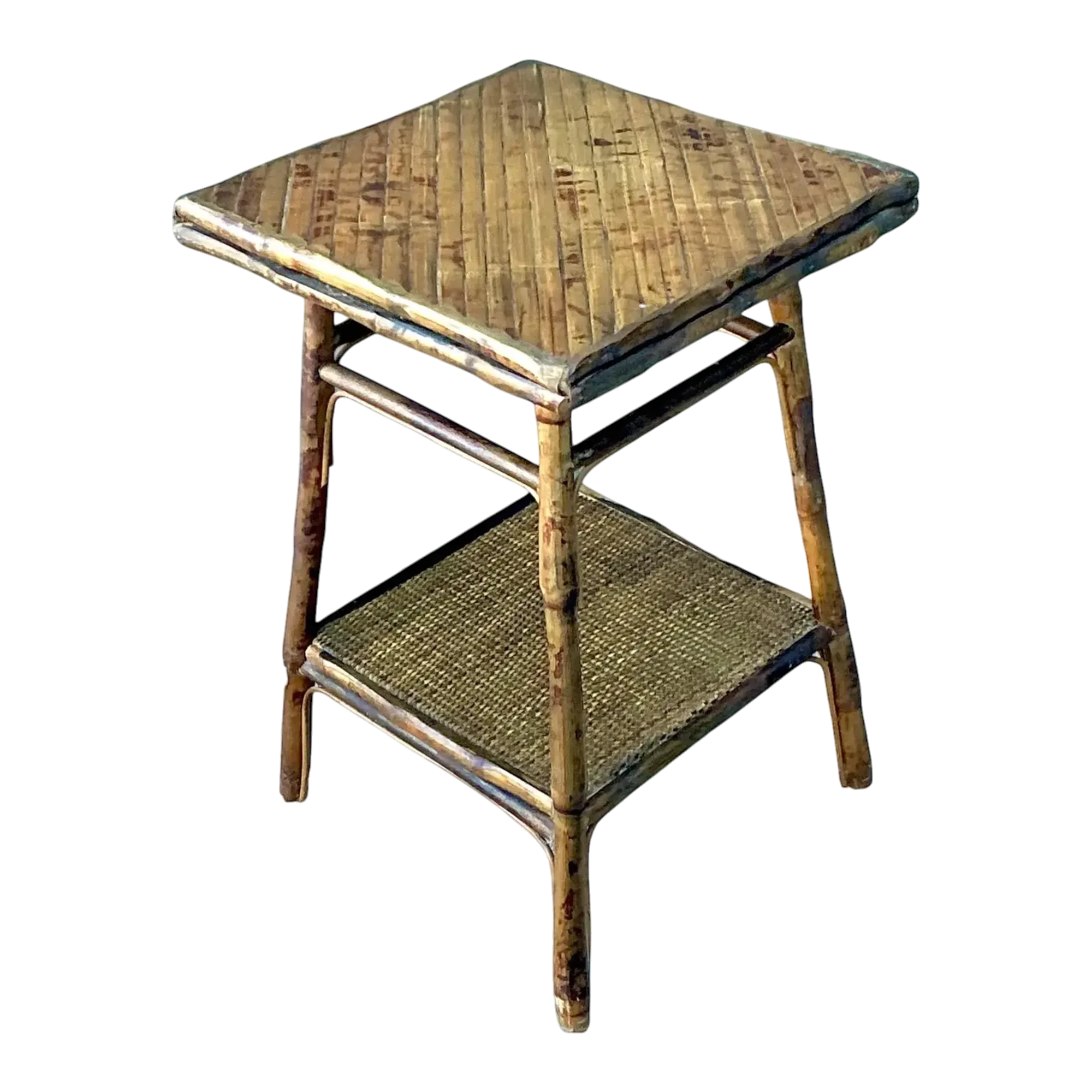 Vintage Split Reed Side Table — additional photo 1