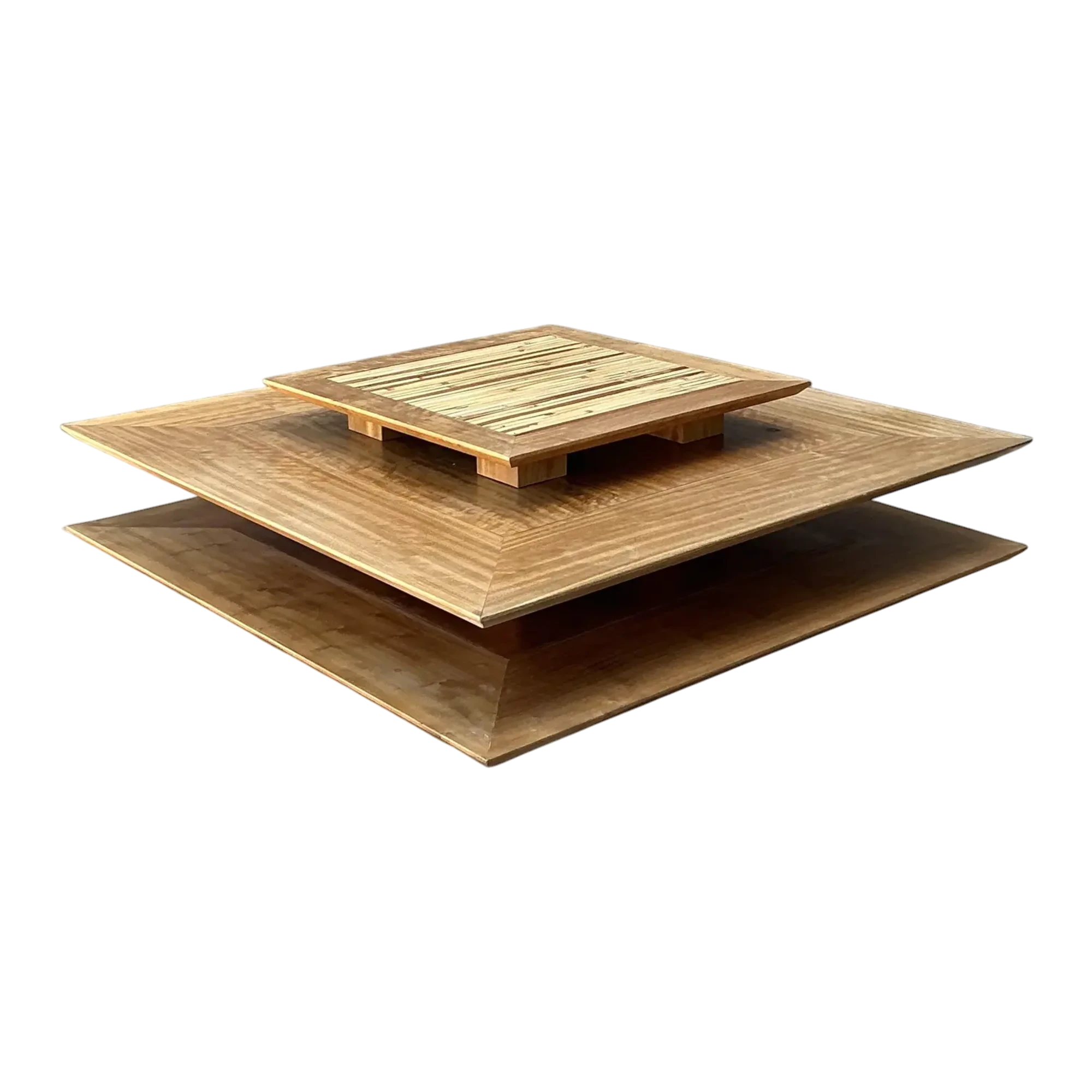 Vintage Stacked Rattan Coffee Table