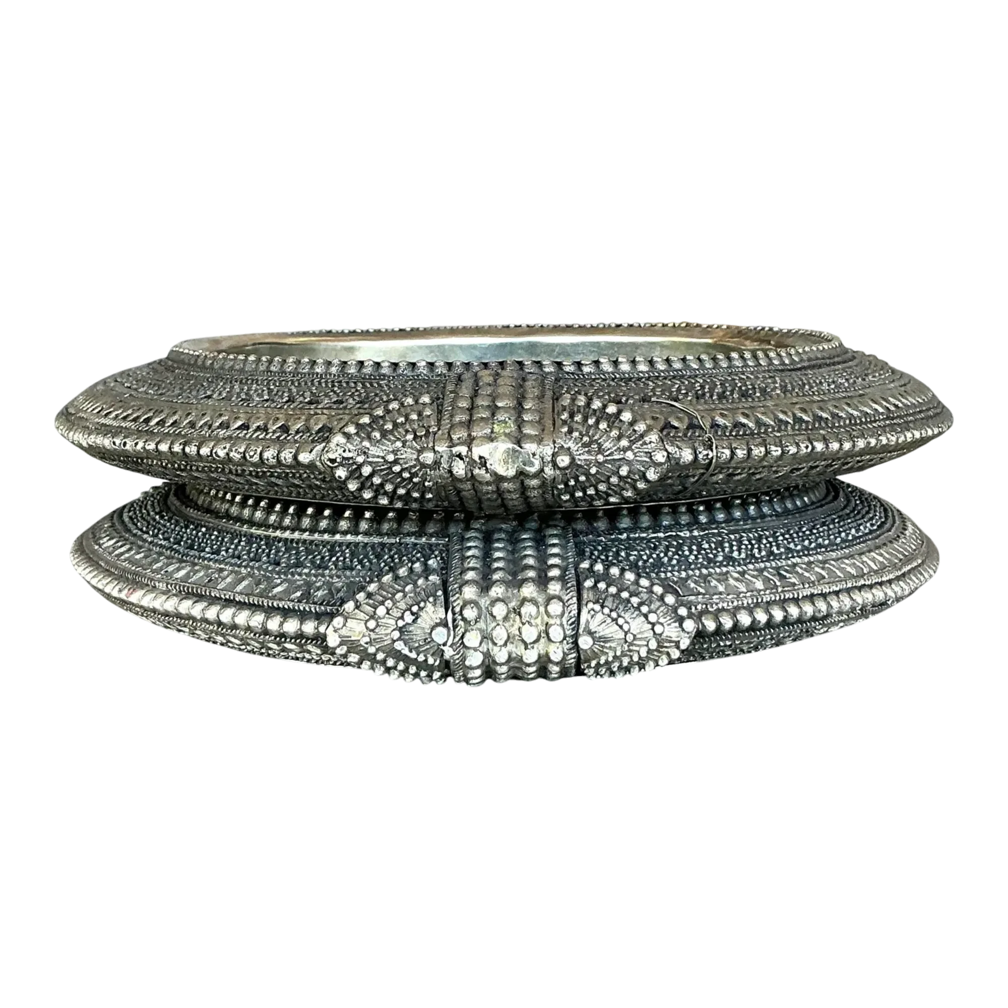 Vintage Tibetan Metal Catch All Trays - Set of Two