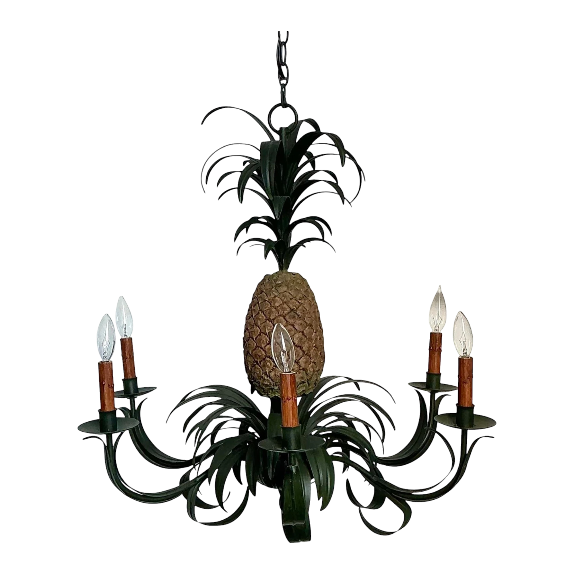 Vintage Tole Pineapple Chandelier