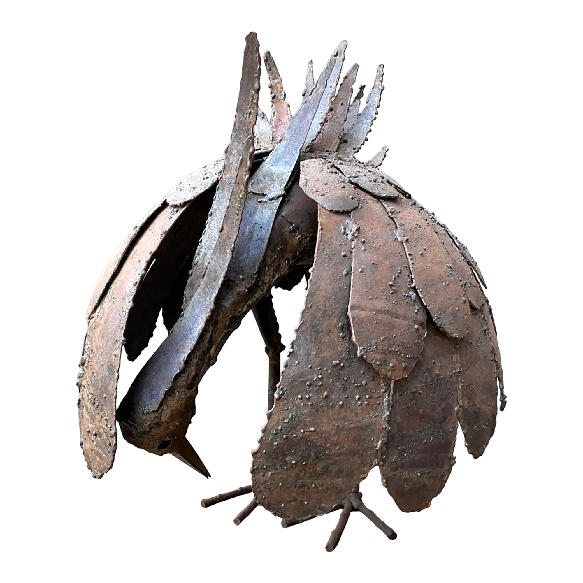Vintage Torch Cut Iron Bird Sculpture