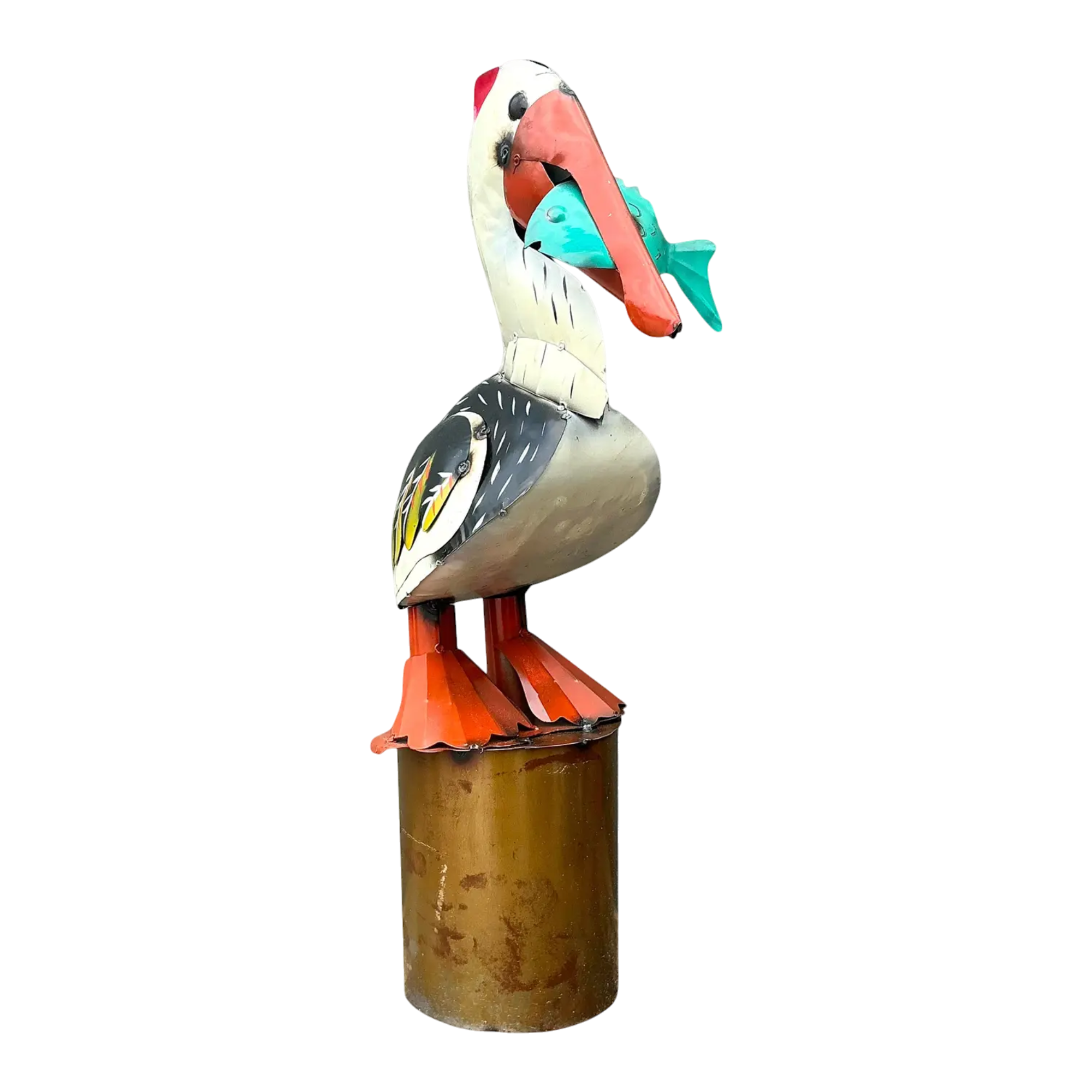 Vintage Torch Cut Metal Pelican