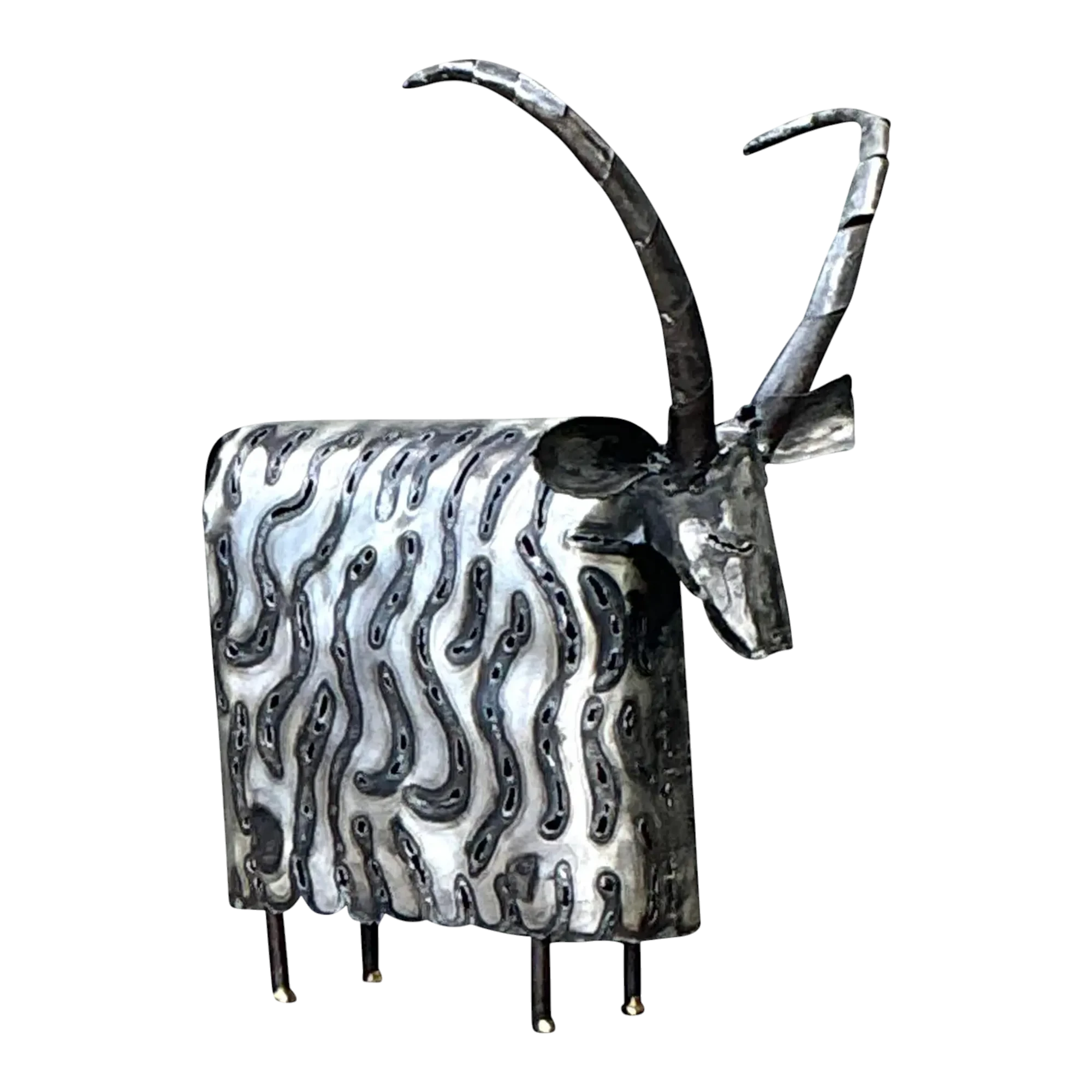 Vintage Torch Cut Ram Sculpture