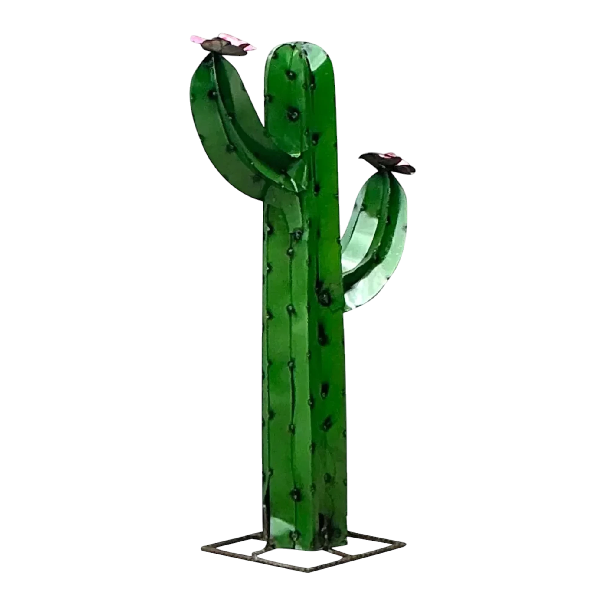 Vintage Torched Metal Cut Cactus