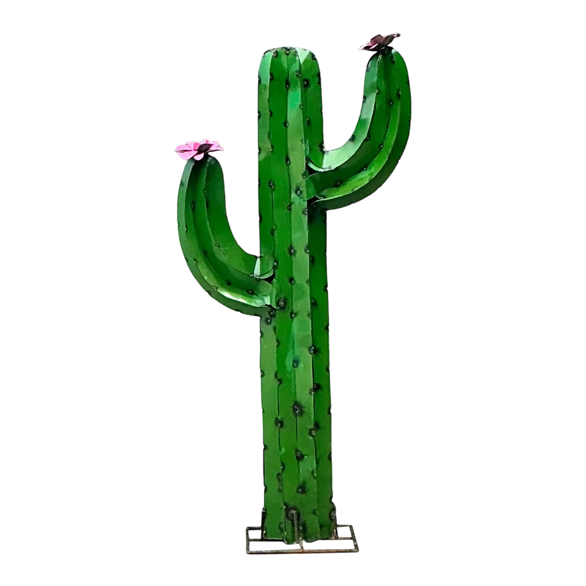 Vintage Torched Metal Standing Cactus