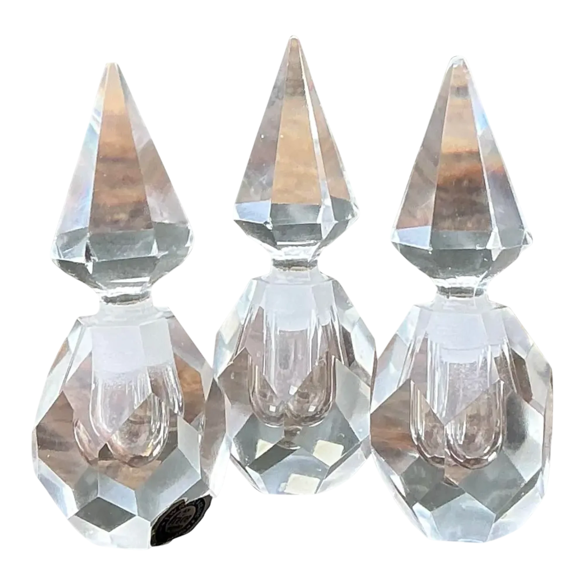 Vintage Trio of Faceted Crystal Perfume Bottles — additional photo 1