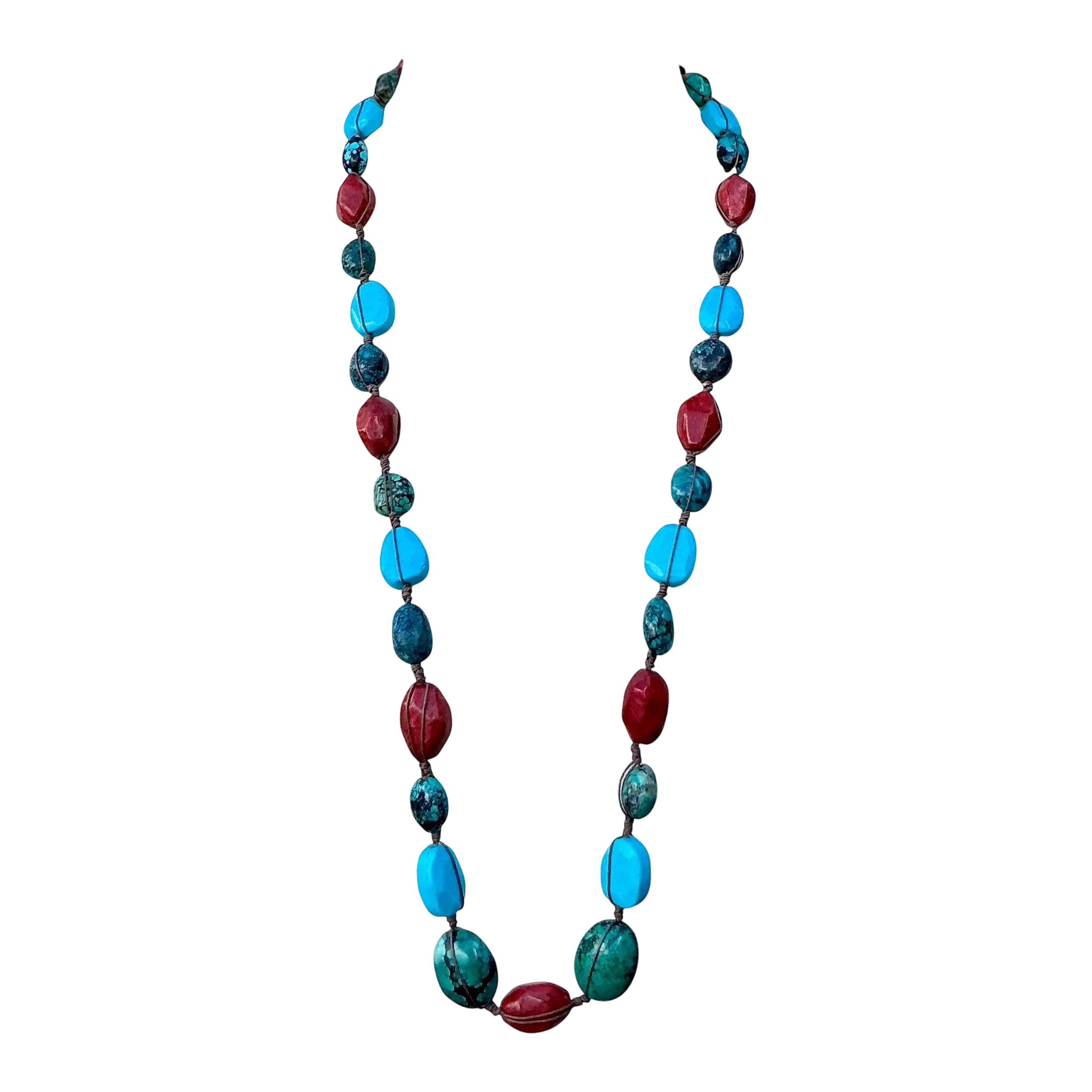 Vintage Turquoise & Coral Bead Necklace — additional photo 1
