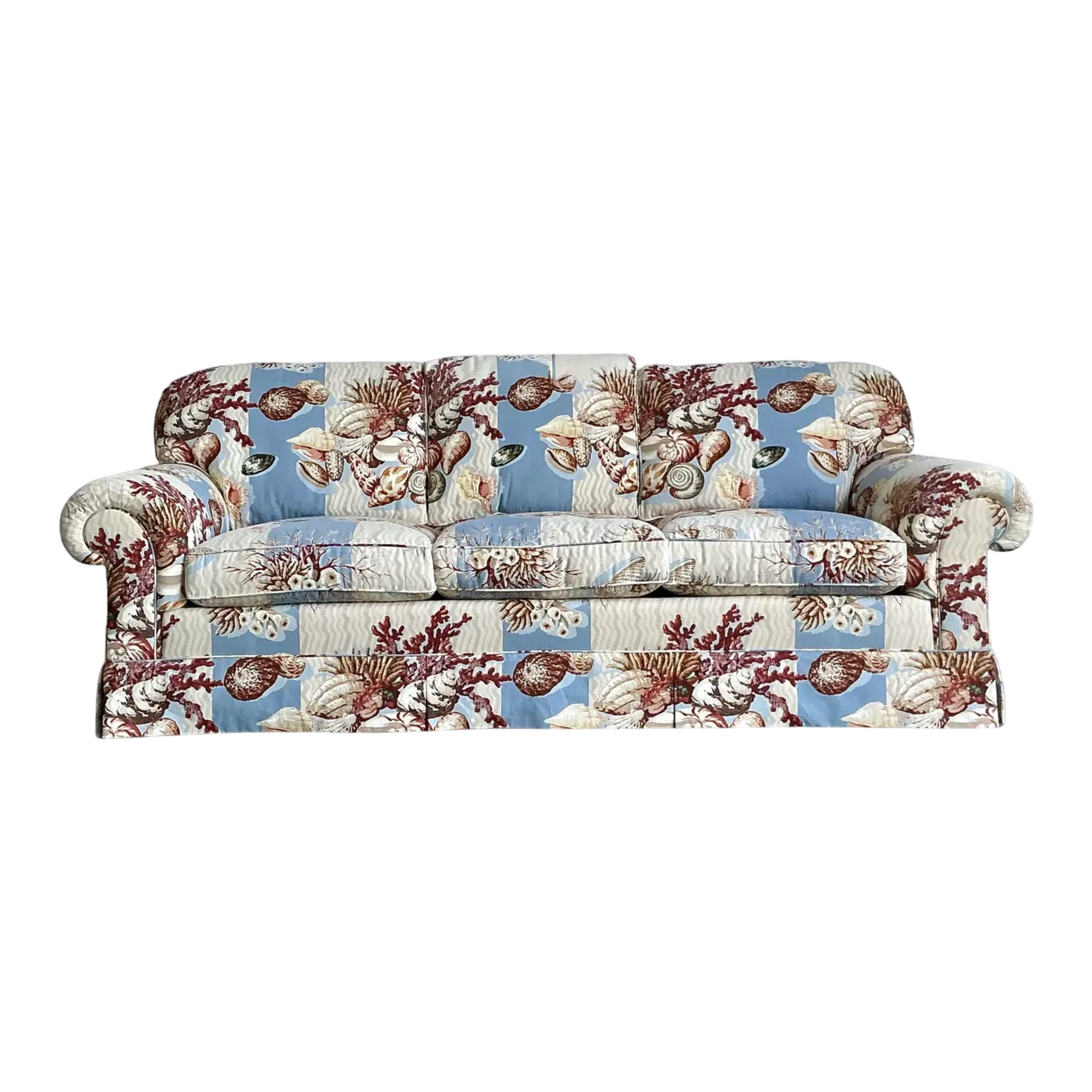 Vintage Undersea Printed Three Seat Sofa — additional photo 1