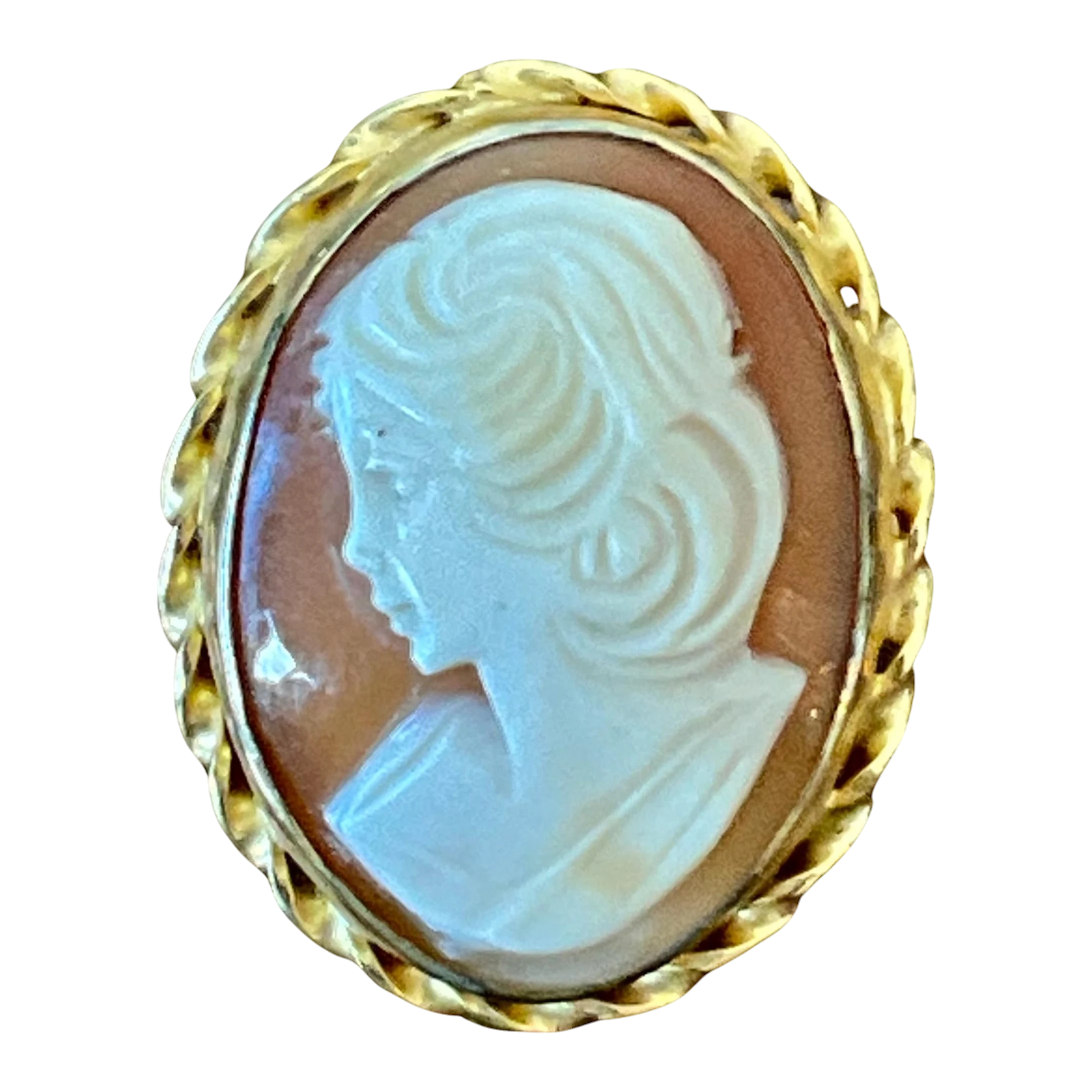 Vintage Victorian 12k Handcarved Cameo Pendant Brooch