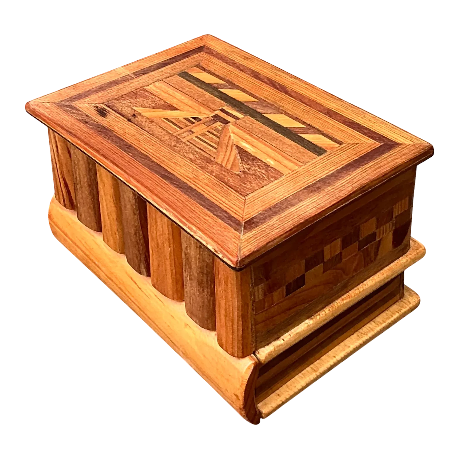 Vintage Wood Inlay Marquetry Box — additional photo 1