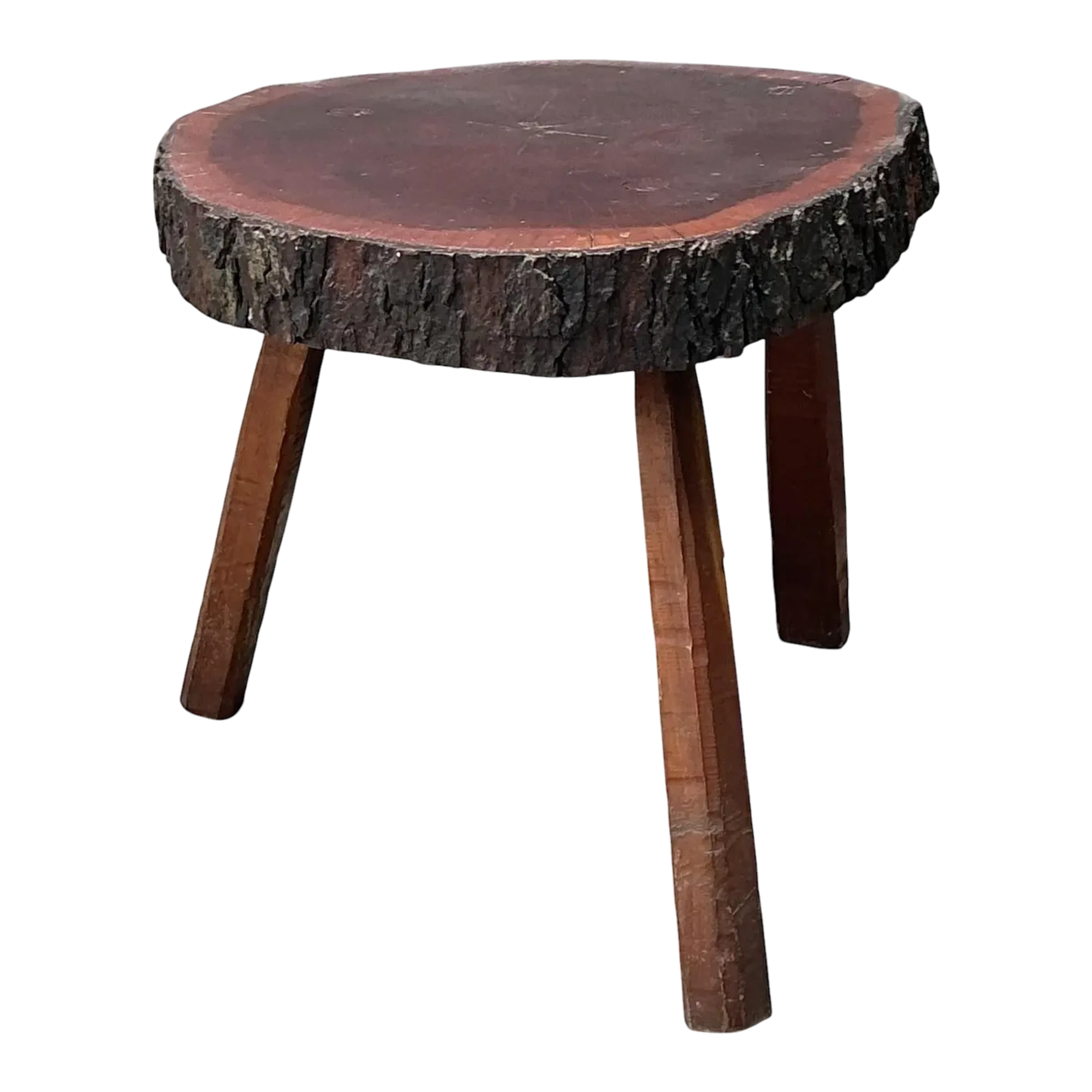Vintage Wood Slab Side Table