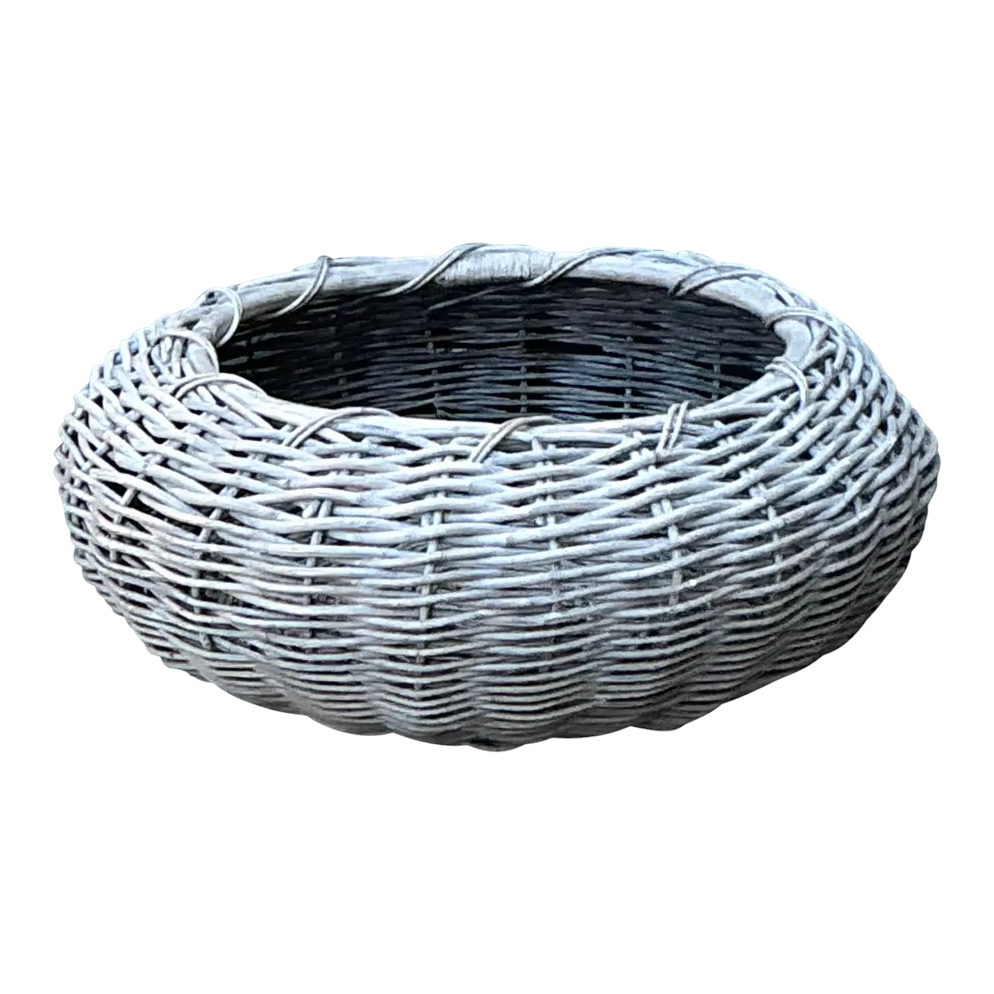 Vintage Woven Rattan Centerpiece Basket