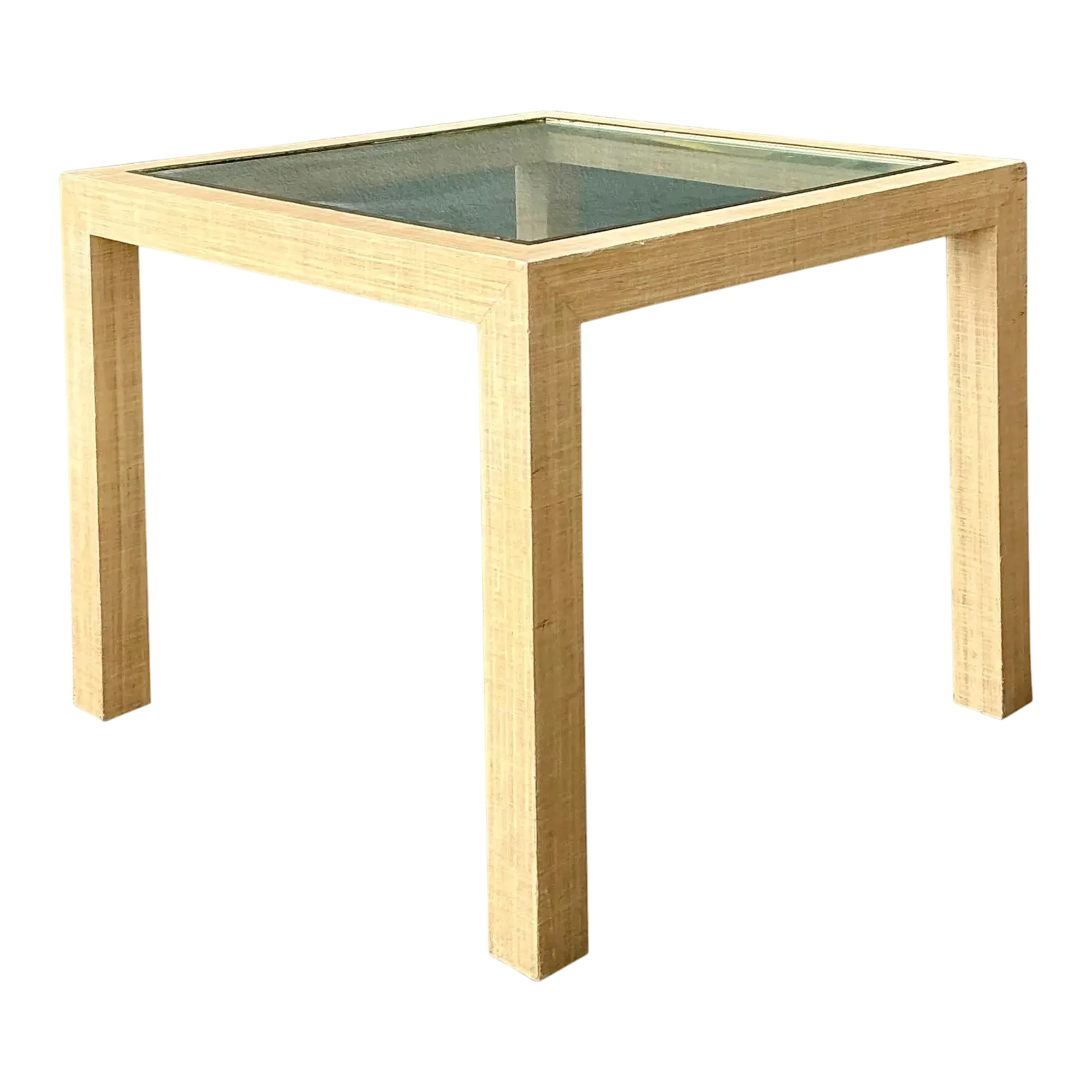 Vintage Wrapped Grasscloth Game Table