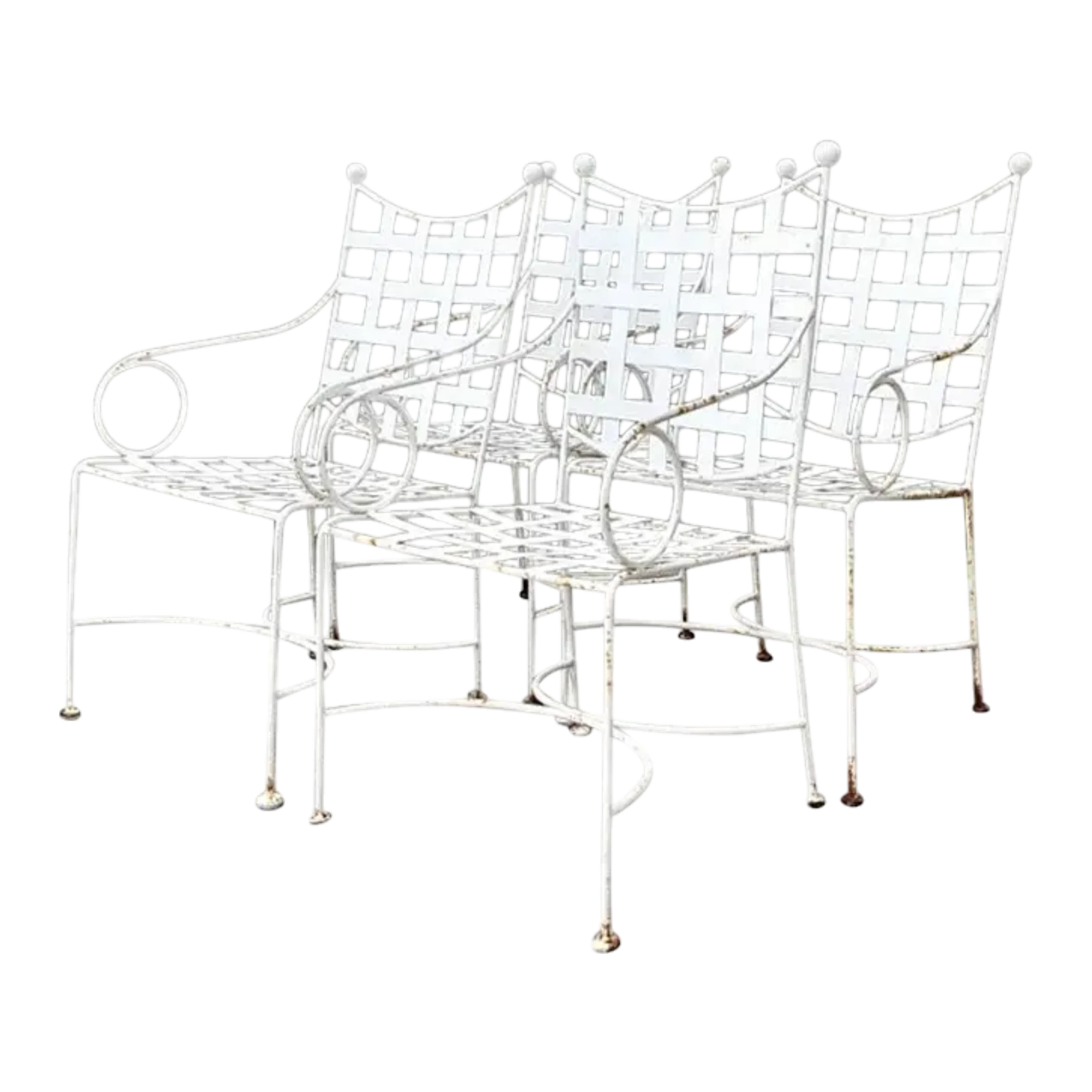 Vintage Wrought Iron Dining Chairs After Papperzini