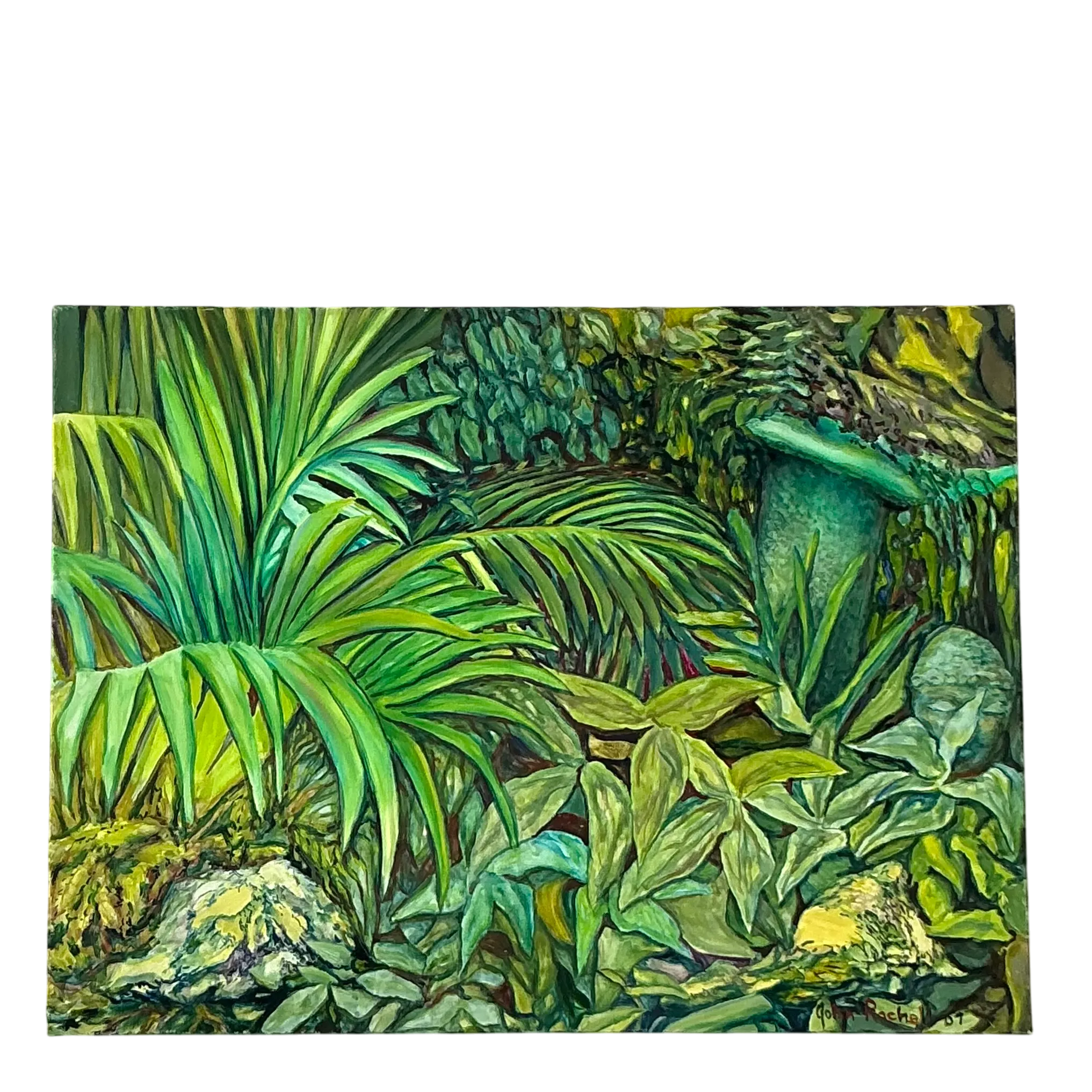 Vintage Coastal Original Botanical Oil Painting on Canvas