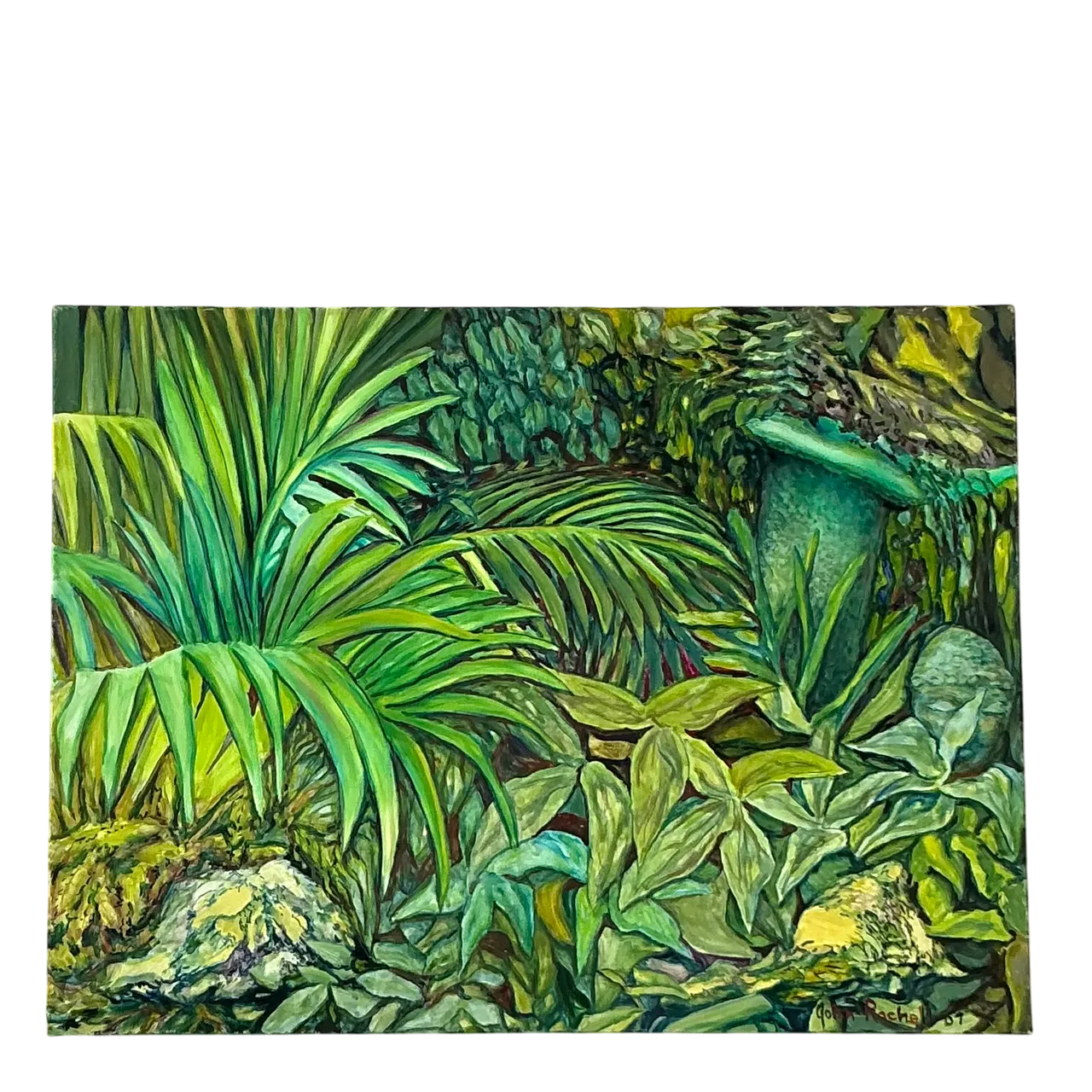 Vintage Coastal Original Botanical Oil Painting on Canvas