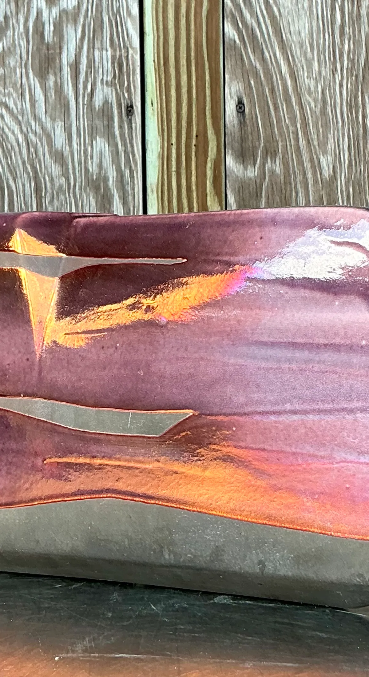 Vintage Boho Tony Evans Raku Fired Studio Pottery Vase — additional photo 6