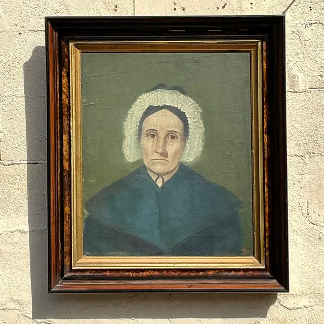 Vintage Boho 19th Century Original Oil Portrait of Woman — additional photo 7