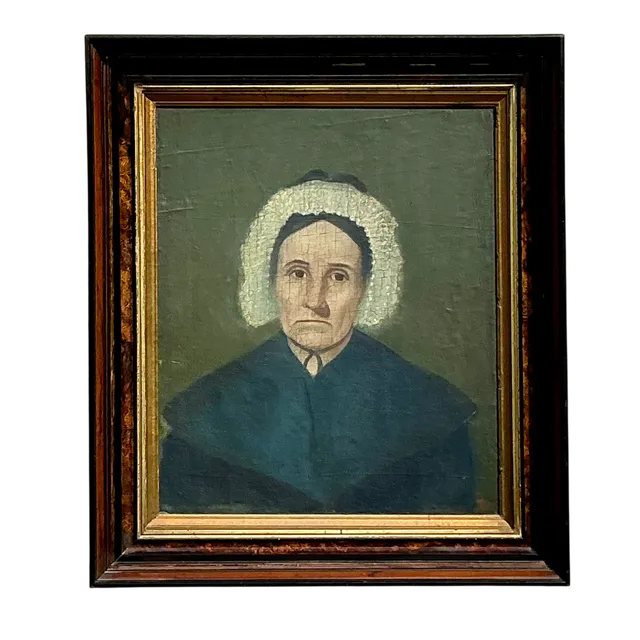 Vintage Boho 19th Century Original Oil Portrait of Woman — additional photo 6