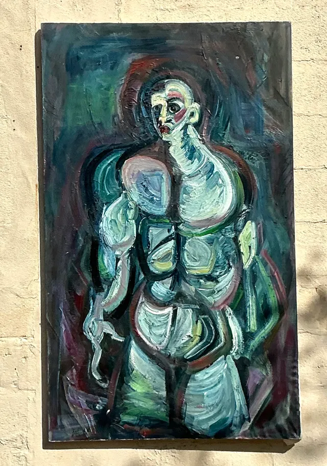 Vintage Boho Monumental Abstract Oil Painting — additional photo 2
