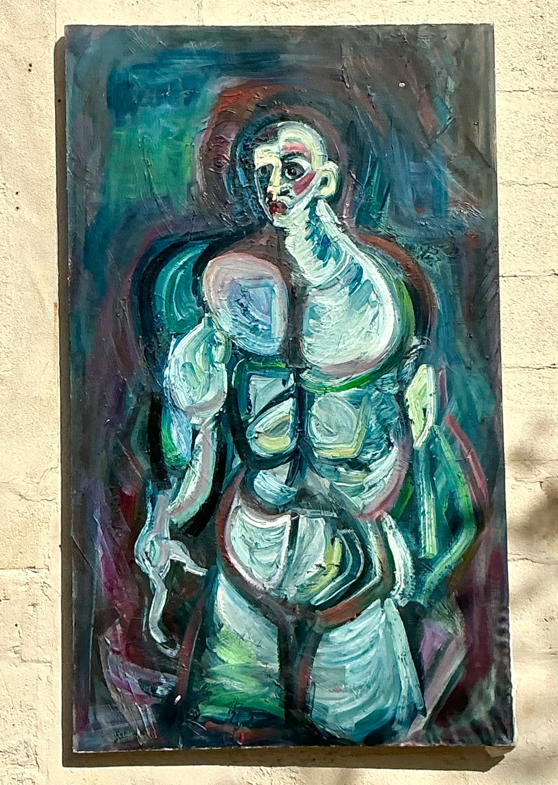 Vintage Boho Monumental Abstract Oil Painting — additional photo 3