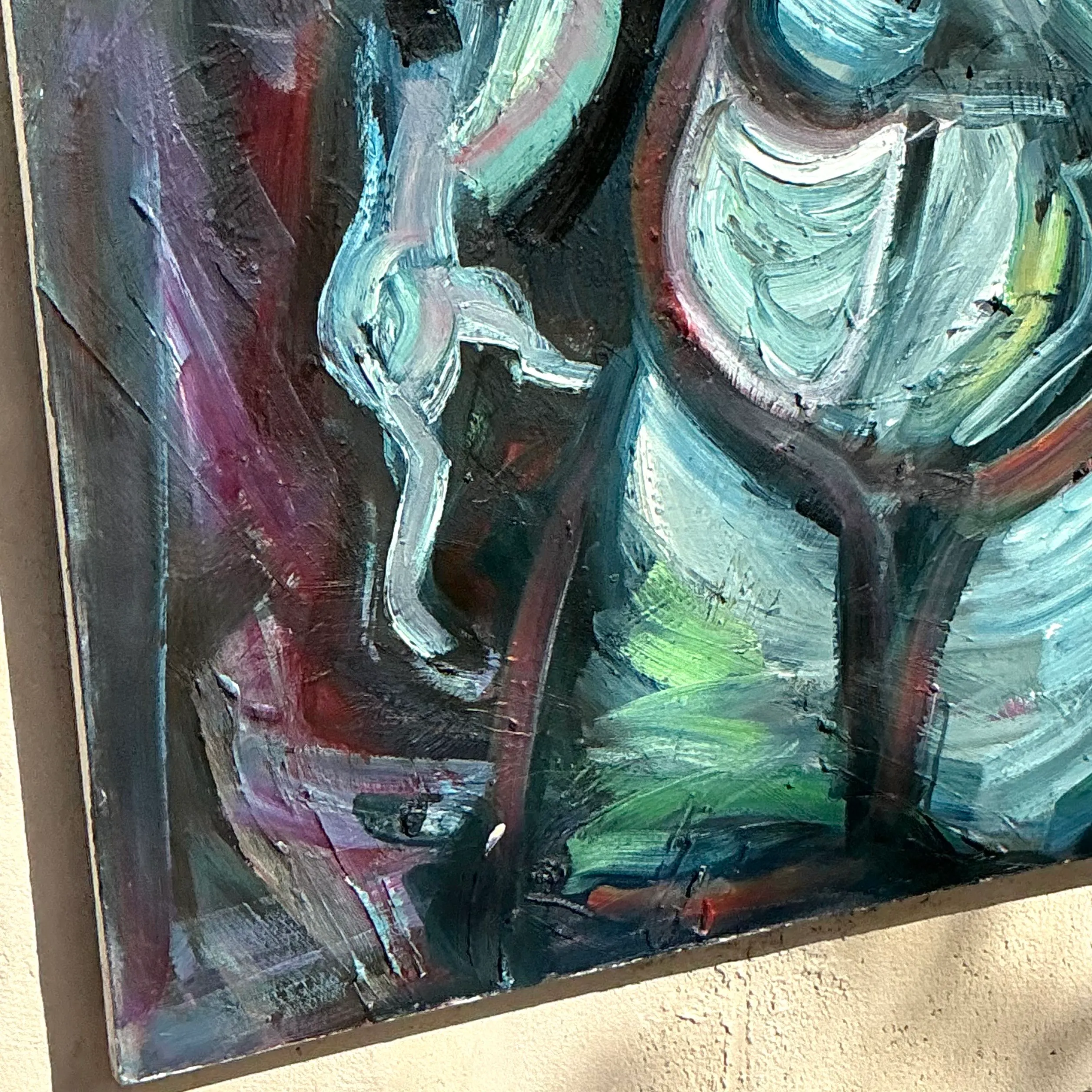 Vintage Boho Monumental Abstract Oil Painting — additional photo 4
