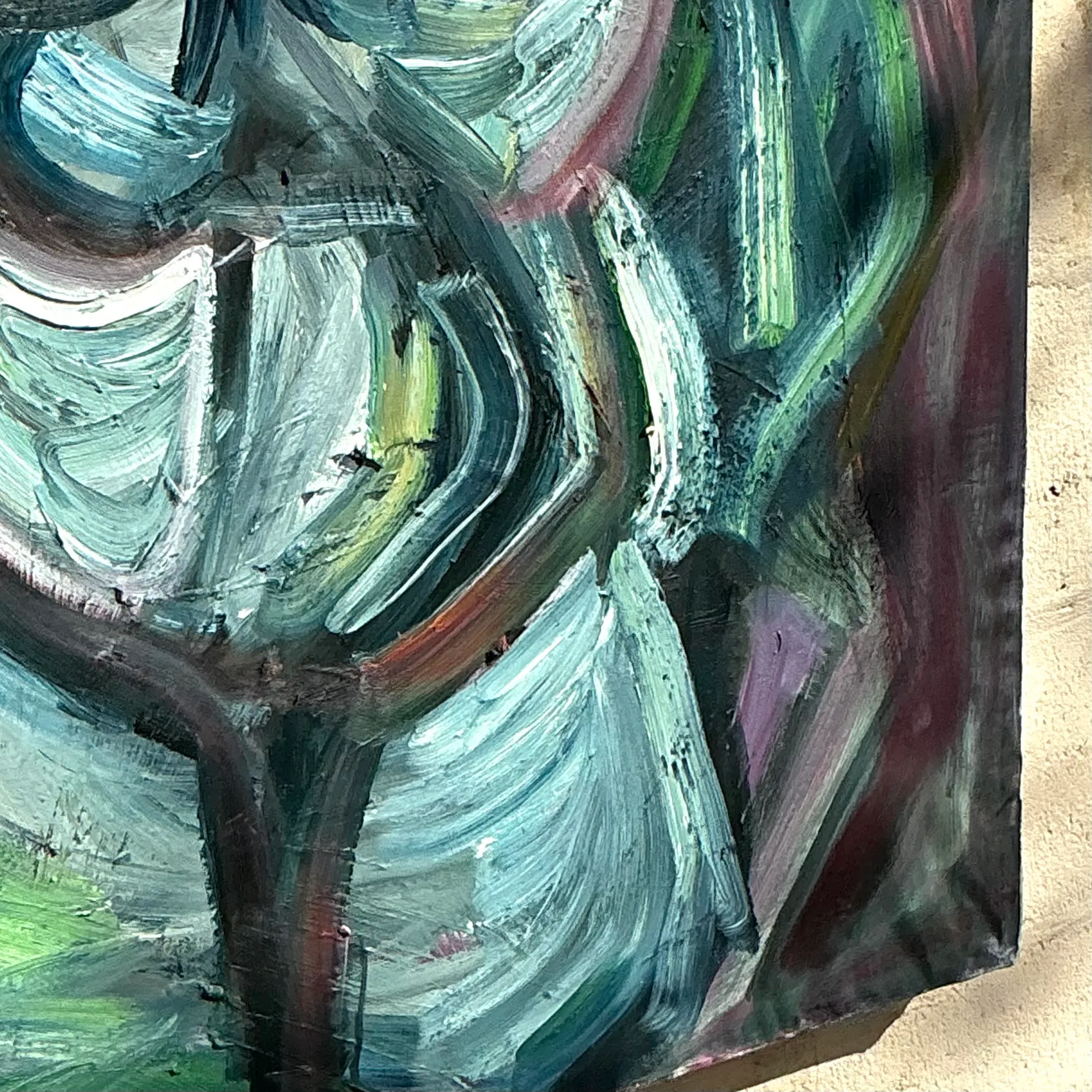 Vintage Boho Monumental Abstract Oil Painting — additional photo 5