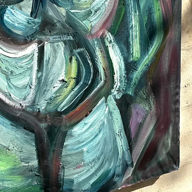 Vintage Boho Monumental Abstract Oil Painting — additional photo 5