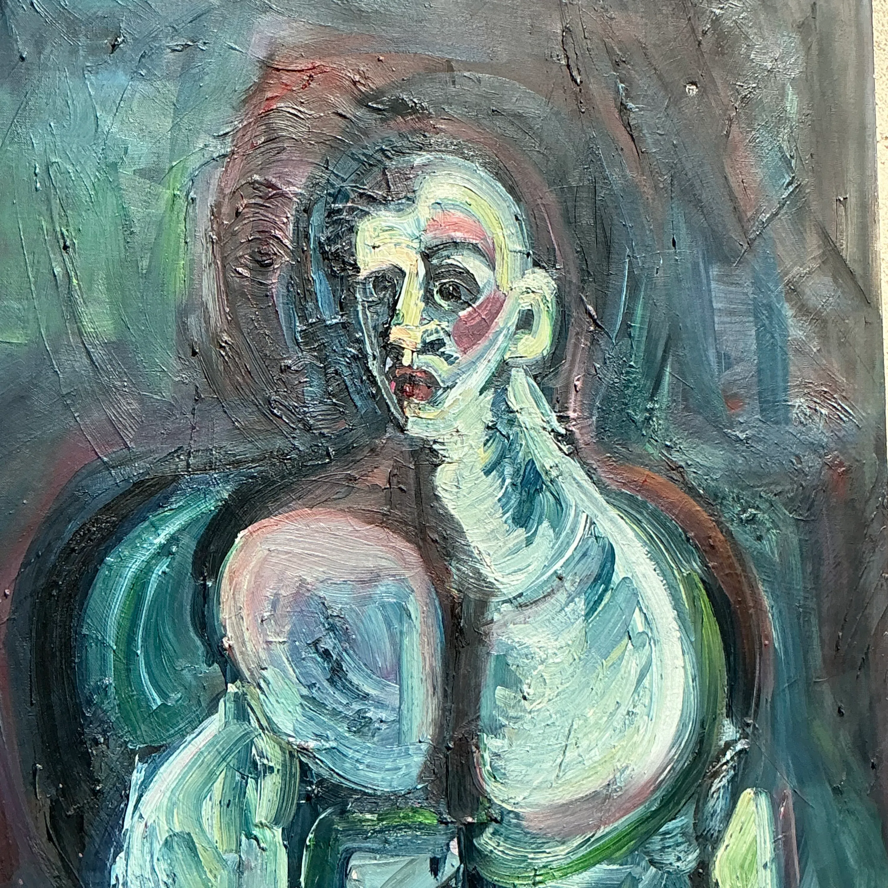 Vintage Boho Monumental Abstract Oil Painting — additional photo 7