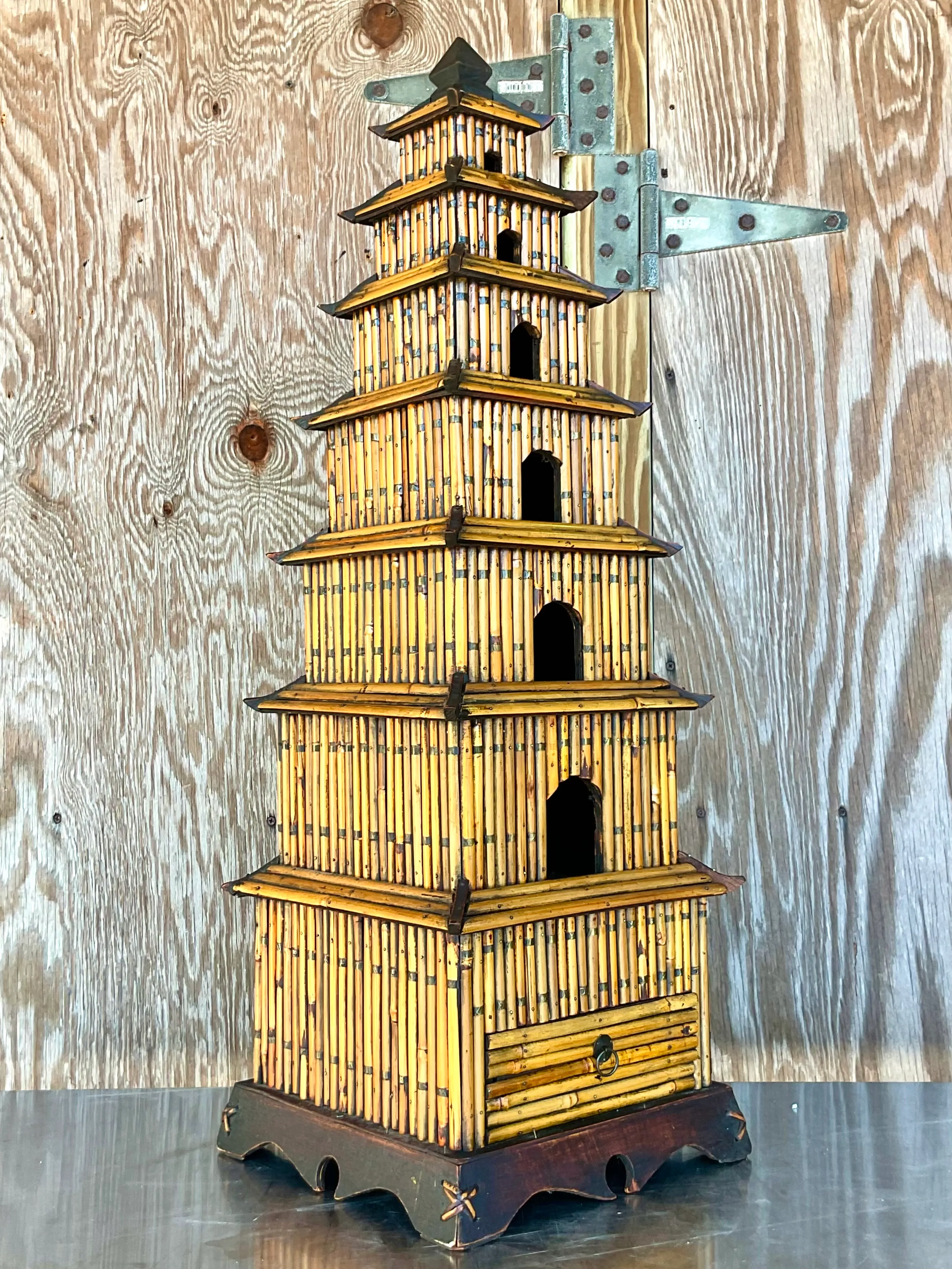Vintage Coastal Pencil Reed Pagoda — additional photo 1