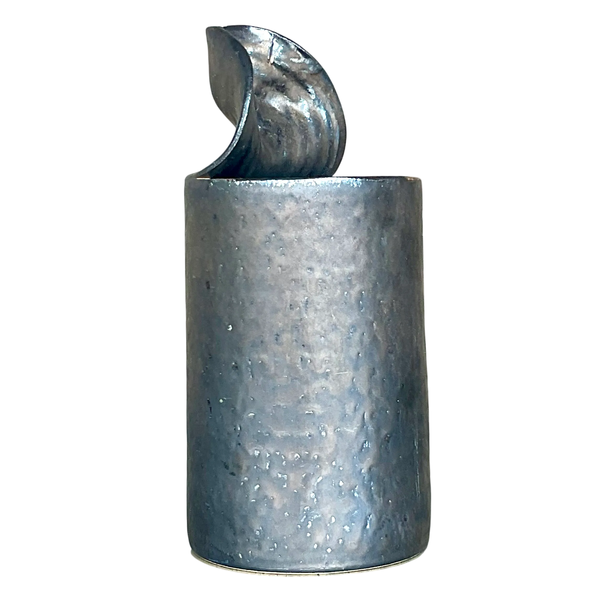 Late 20th Century Vintage Boho Studio Pottery Open Can Vase