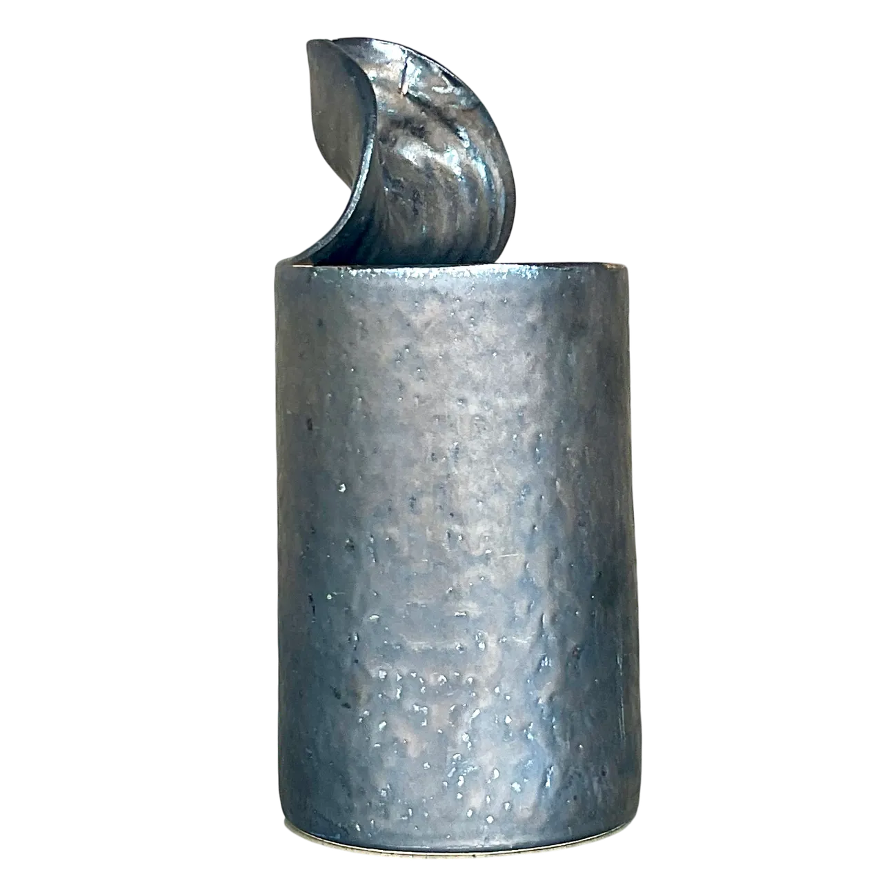 Late 20th Century Vintage Boho Studio Pottery Open Can Vase