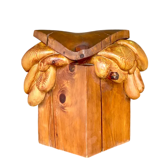 Vintage Boho Original Signed Hand Carved Outsider Art Sculpture — additional photo 6