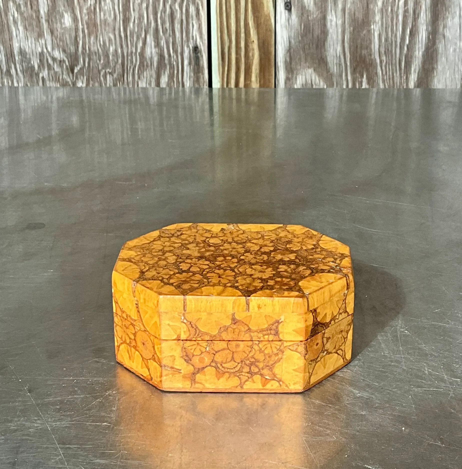 Vintage Boho Burl Wood Box — additional photo 1