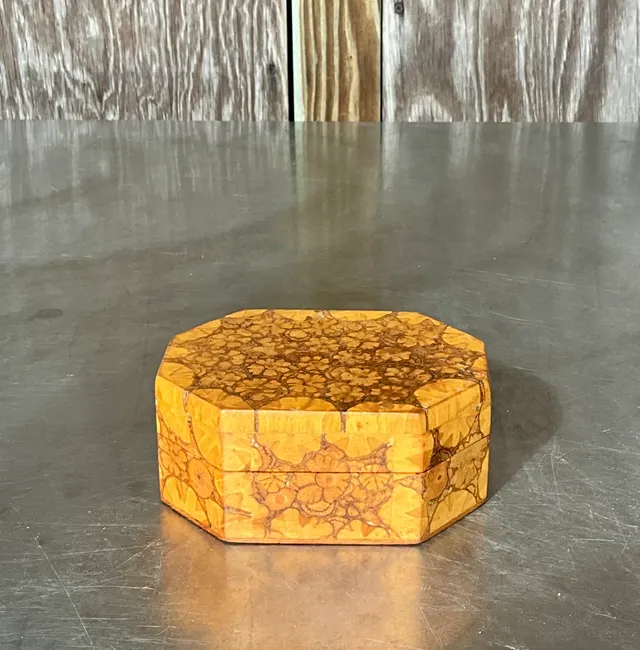 Vintage Boho Burl Wood Box — additional photo 1