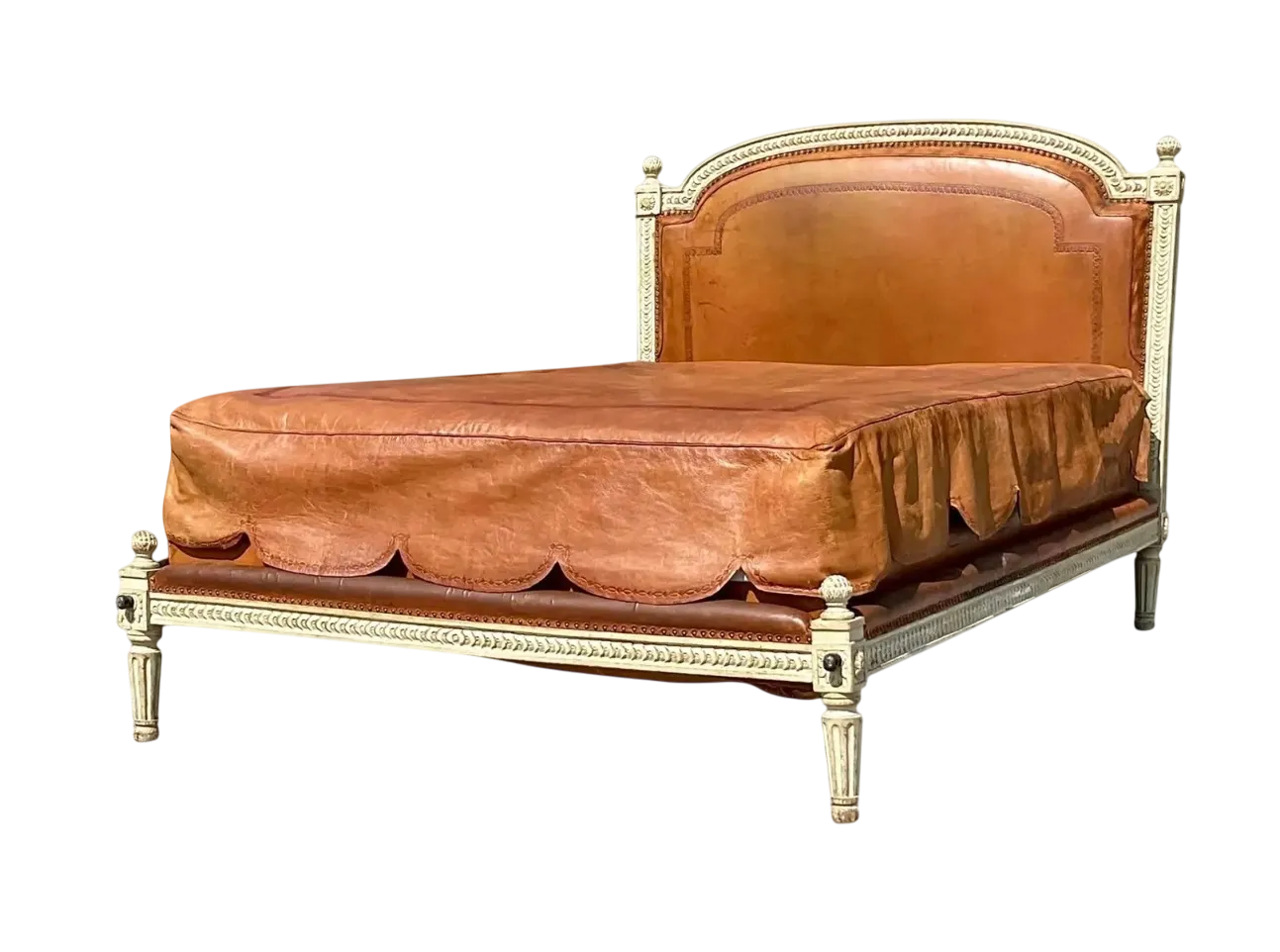 Vintage Regency Embossed Leather Daybed