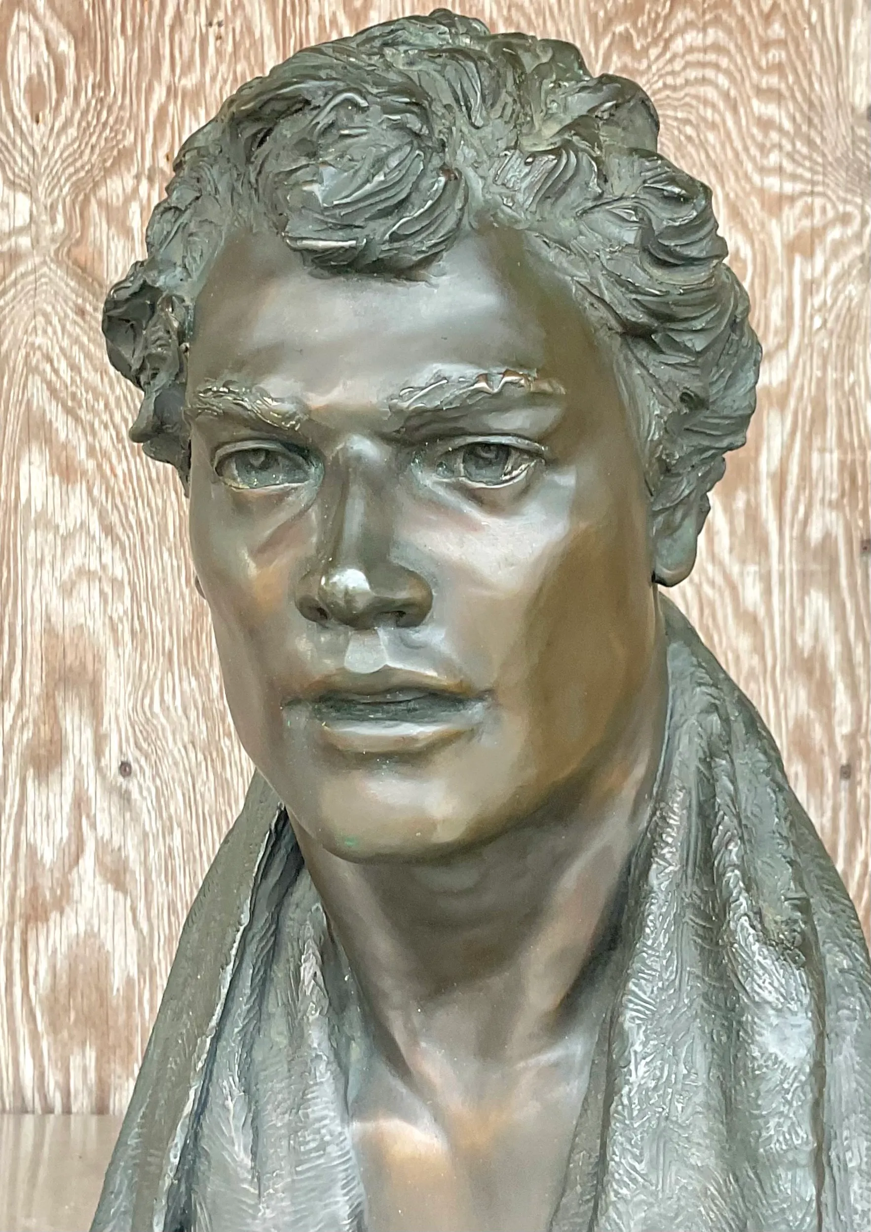Vintage Regency Glenda Goodacre Attributed Bronze Bust of Man — additional photo 6